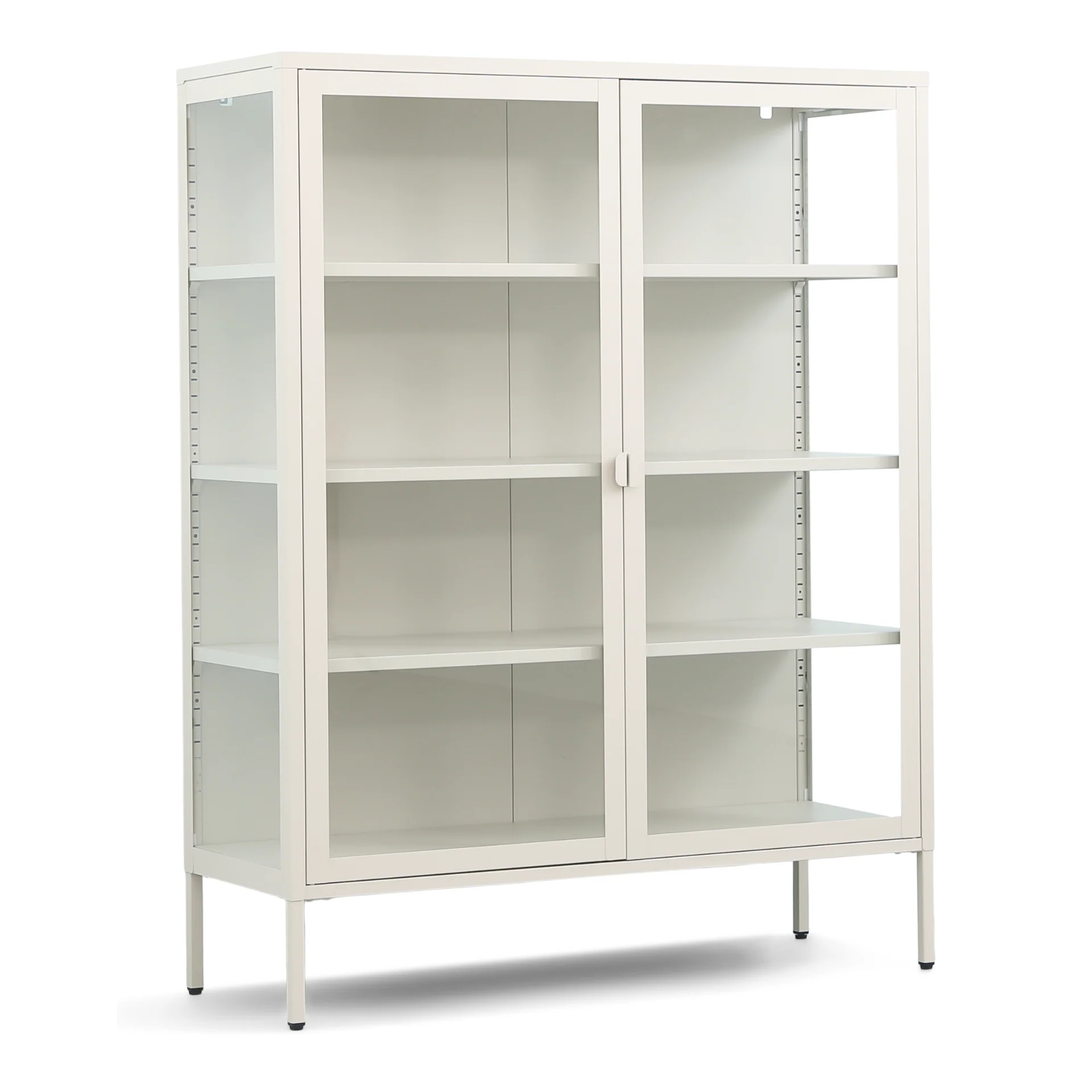 Herman Vetrina - Metallo/beige vetro - 110x40x140 cm