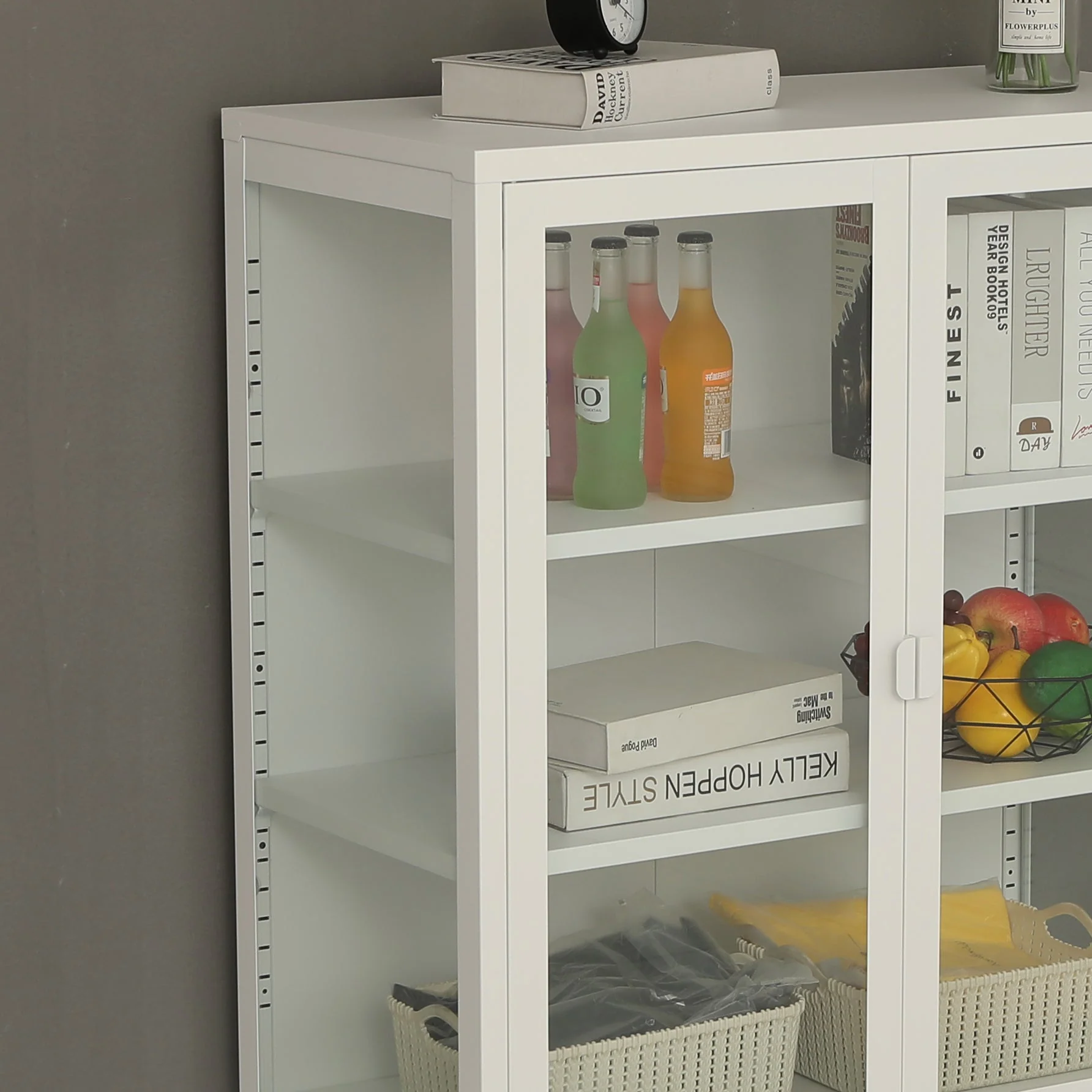 Herman - Vetrina - Metallo/bianco vetro - 110x40x140 cm - Image 3