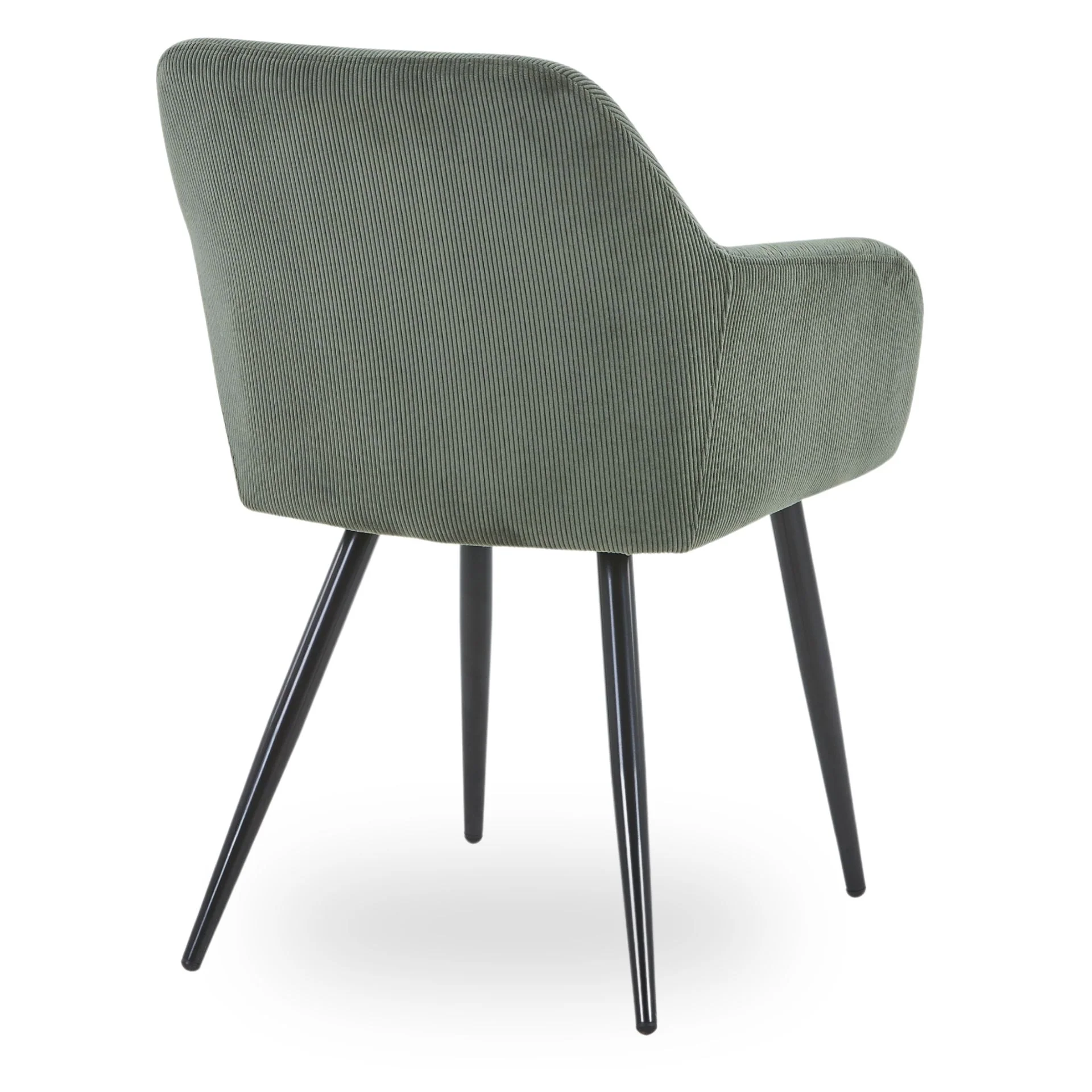 Jenna - Sedia da pranzo velluto verde con gambe nere - Image 2