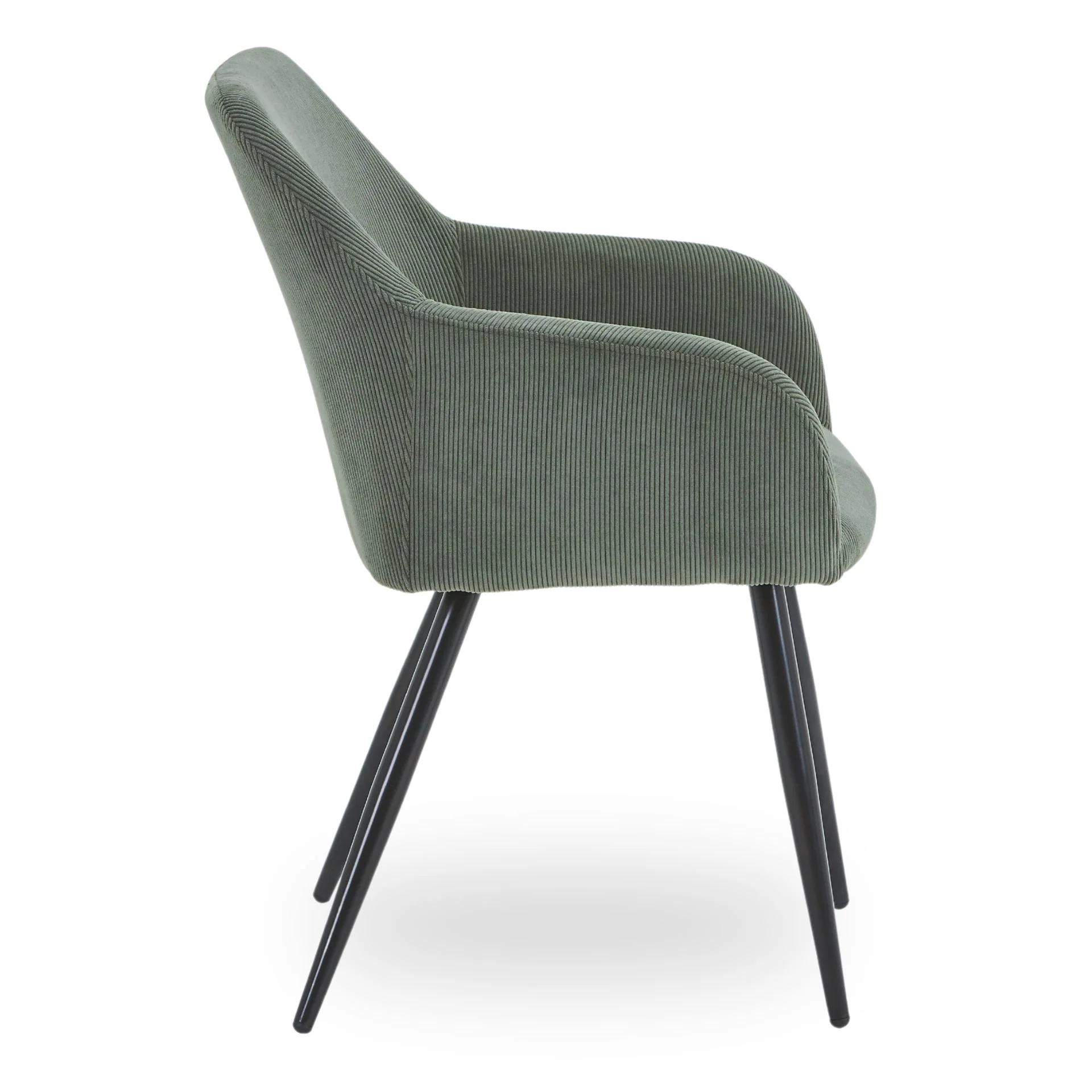 Jenna - Sedia da pranzo velluto verde con gambe nere - Image 3