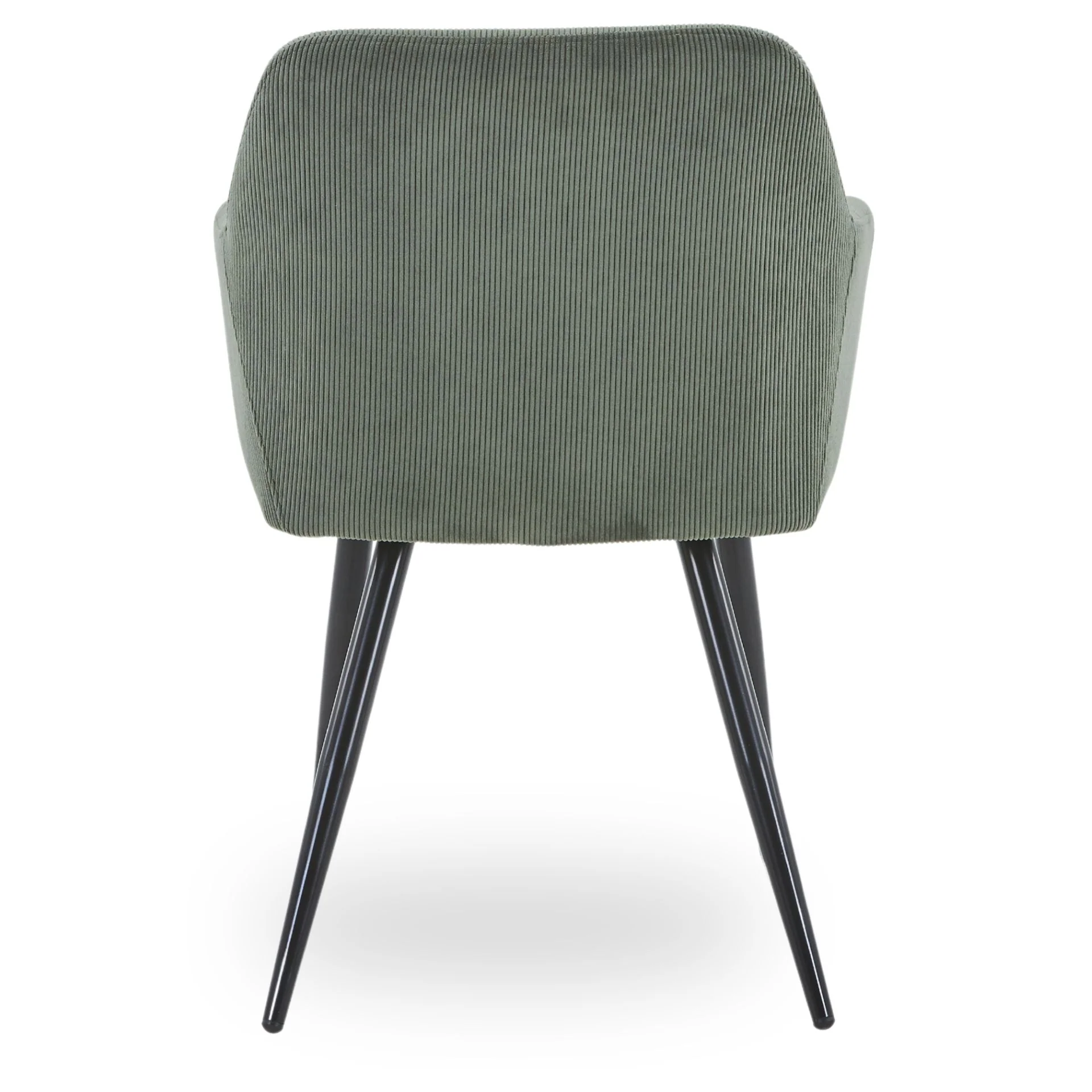 Jenna - Sedia da pranzo velluto verde con gambe nere - Image 4