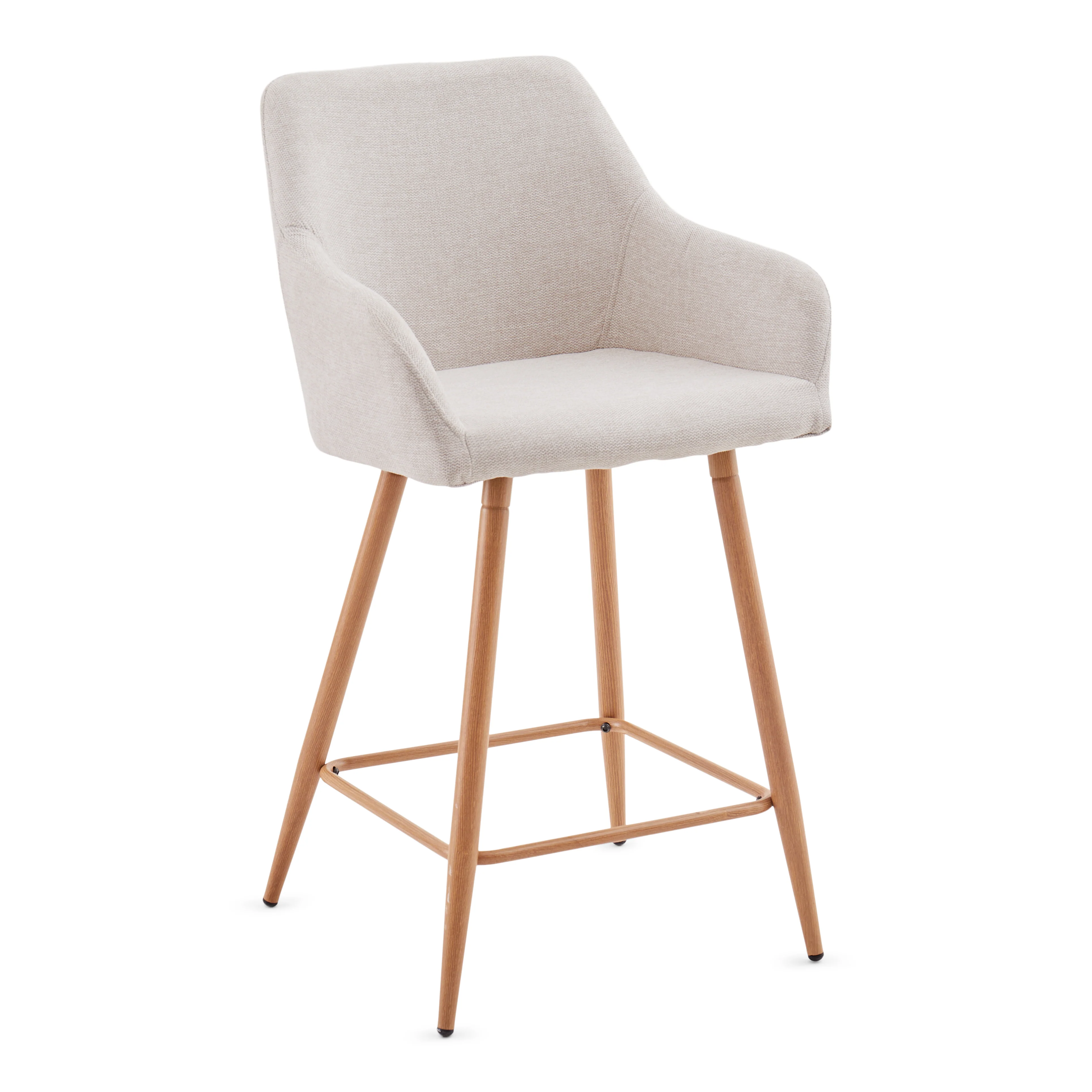Jenna Sgabello da bar - tessuto beige con braccioli 65 cm