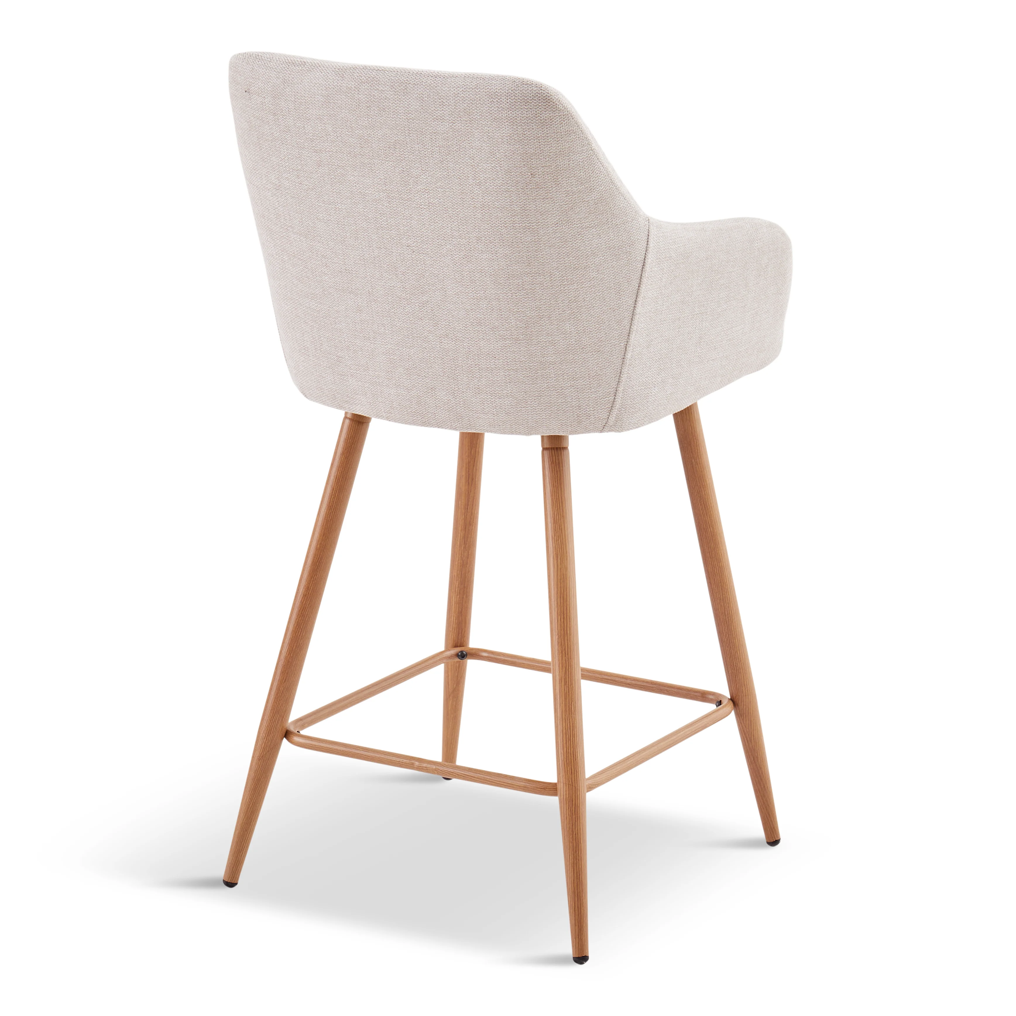 Jenna Sgabello da bar - tessuto beige con braccioli 65 cm - Image 2