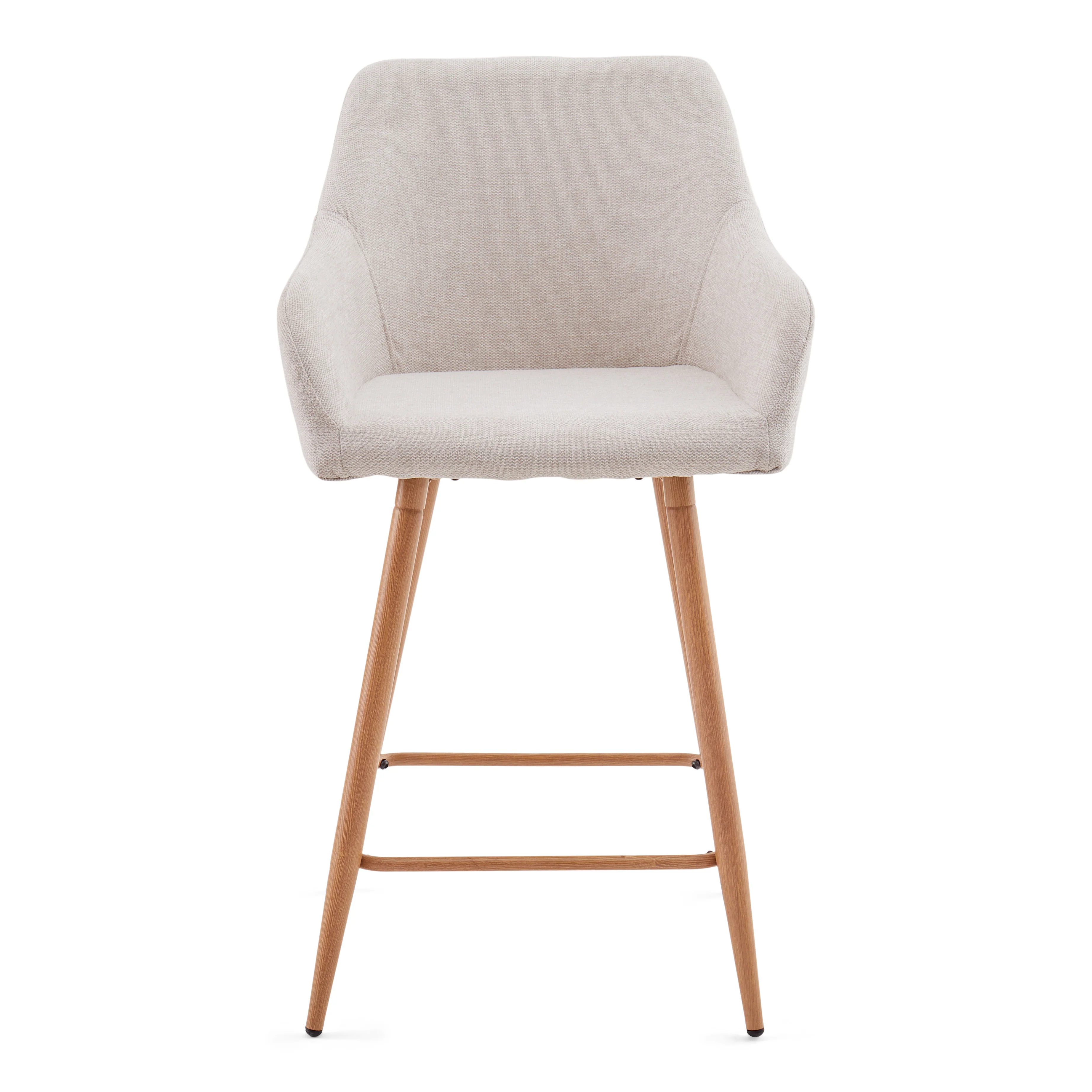 Jenna Sgabello da bar - tessuto beige con braccioli 65 cm - Image 4