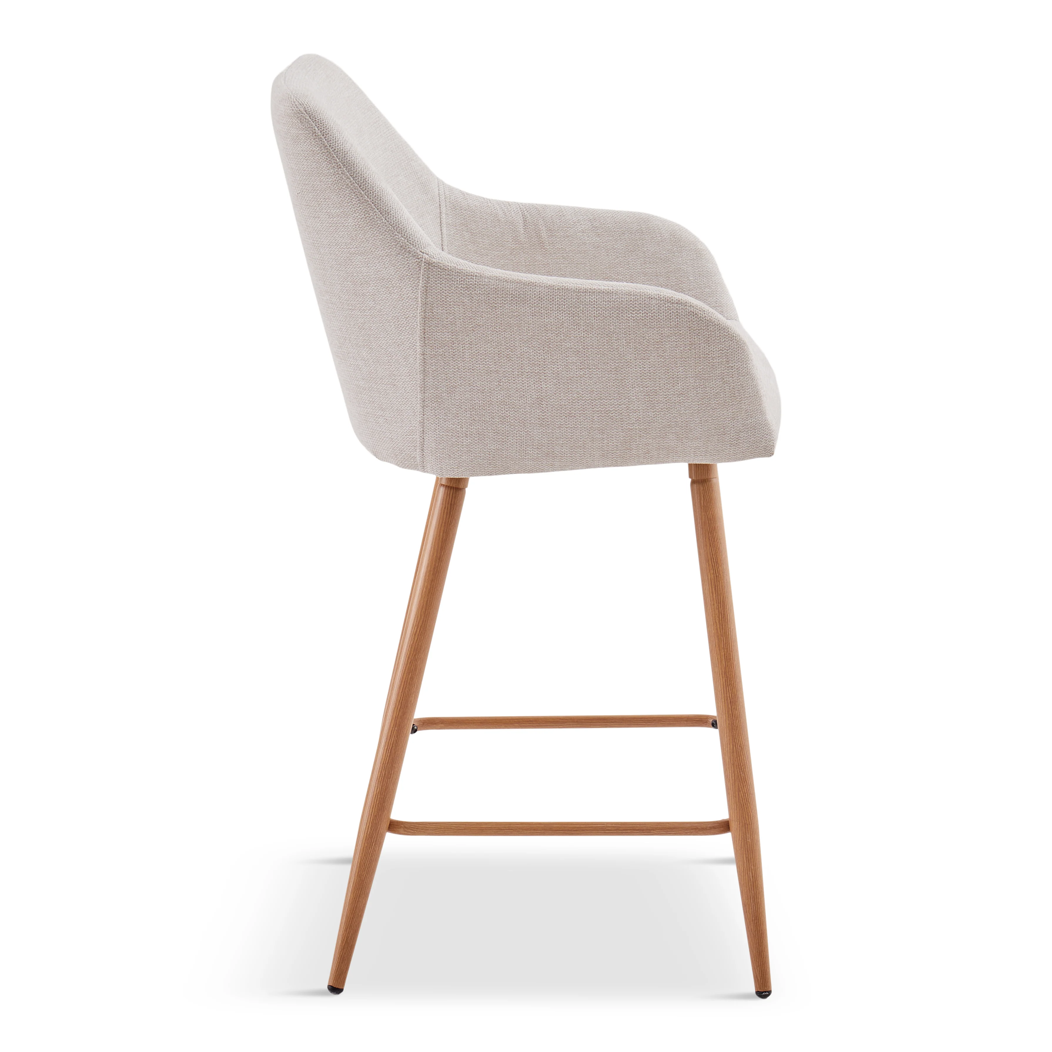 Jenna Sgabello da bar - tessuto beige con braccioli 65 cm - Image 5