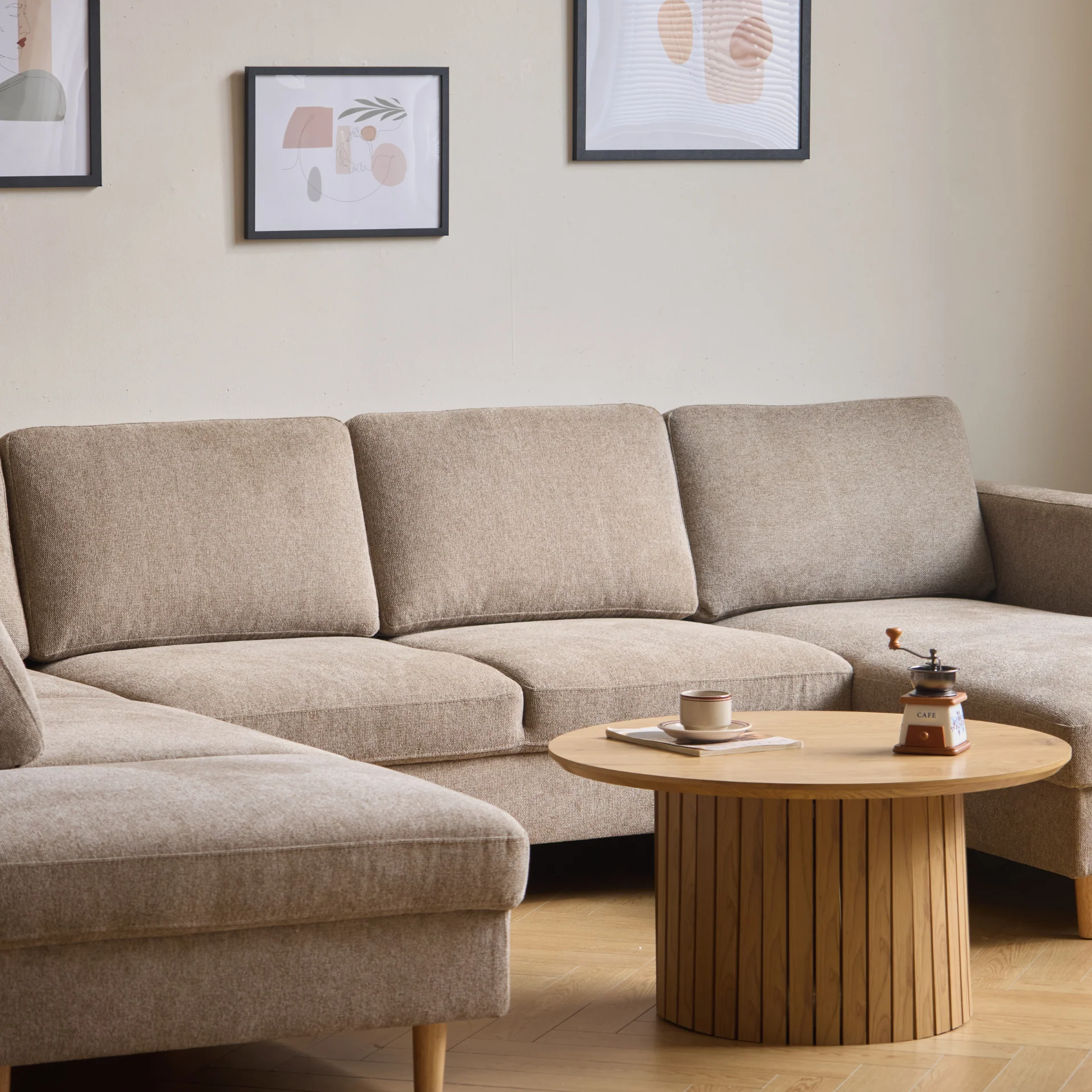 Jennifer - divano ad angolo destro con chaise longue in sabbia - L: 300 x P: 208 x H: 82 cm - Image 3