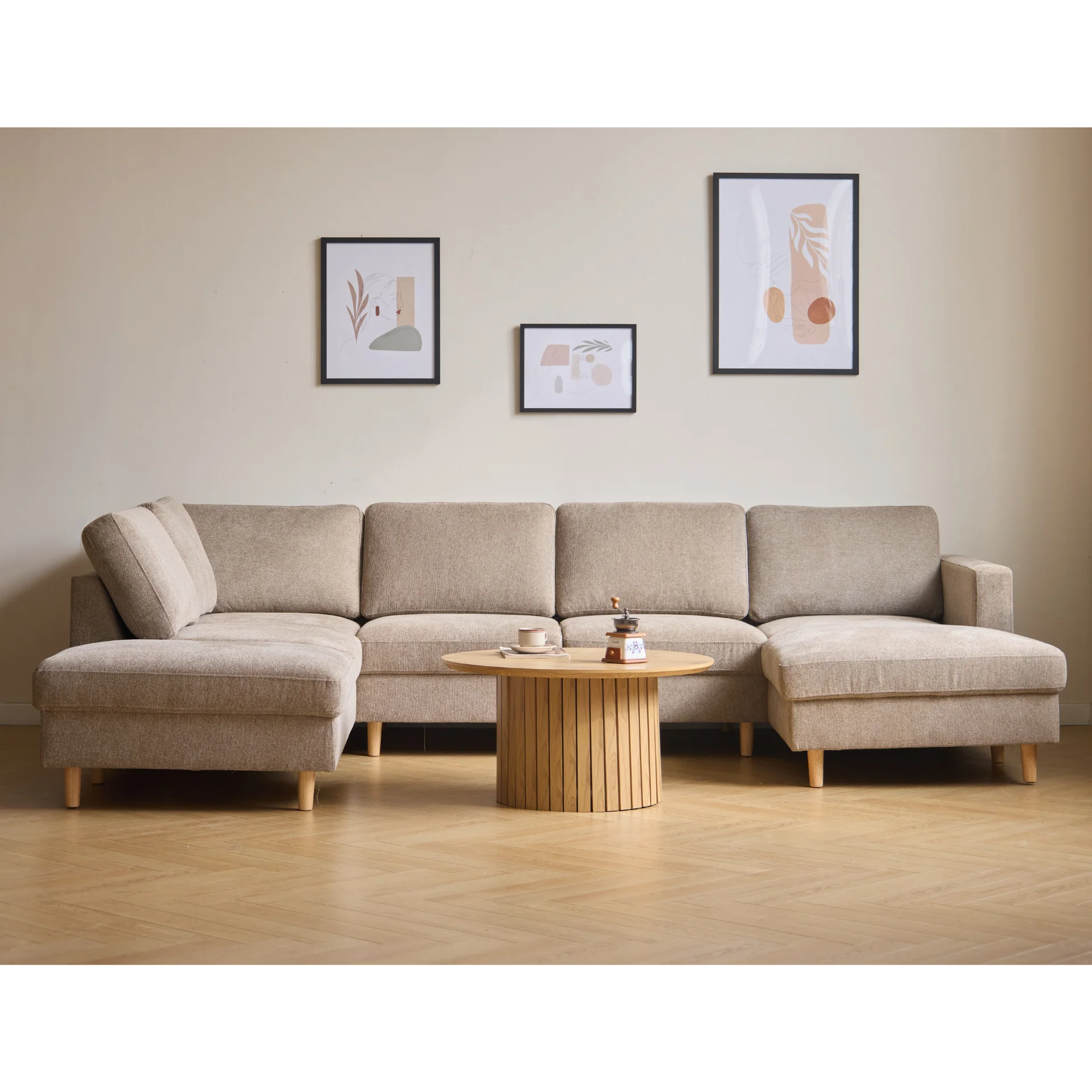 Jennifer - divano ad angolo destro con chaise longue in sabbia - L: 300 x P: 208 x H: 82 cm - Image 7