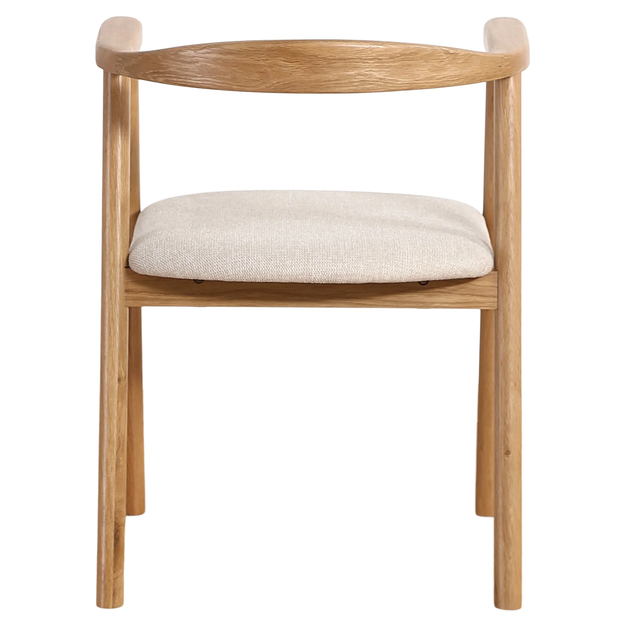 Jocelyn - Sedia da pranzo in rovere con seduta in tessuto beige - Image 4