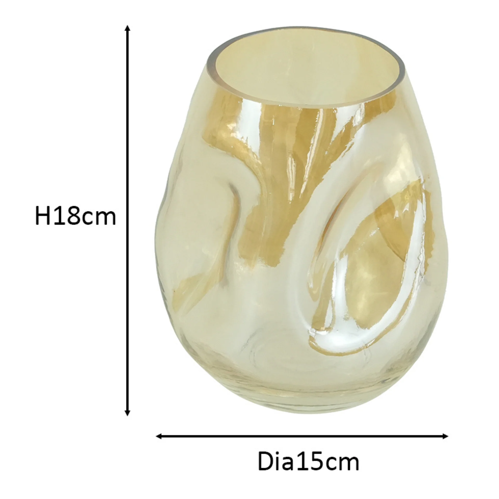 Joy vaso in vetro fumé 18 cm - Image 4