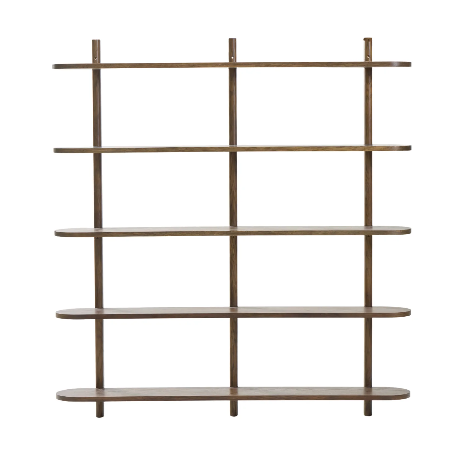 Scaffale a parete Juliet in rovere fumé con 5 ripiani H:140 x P:22 x L:130 cm - Image 6
