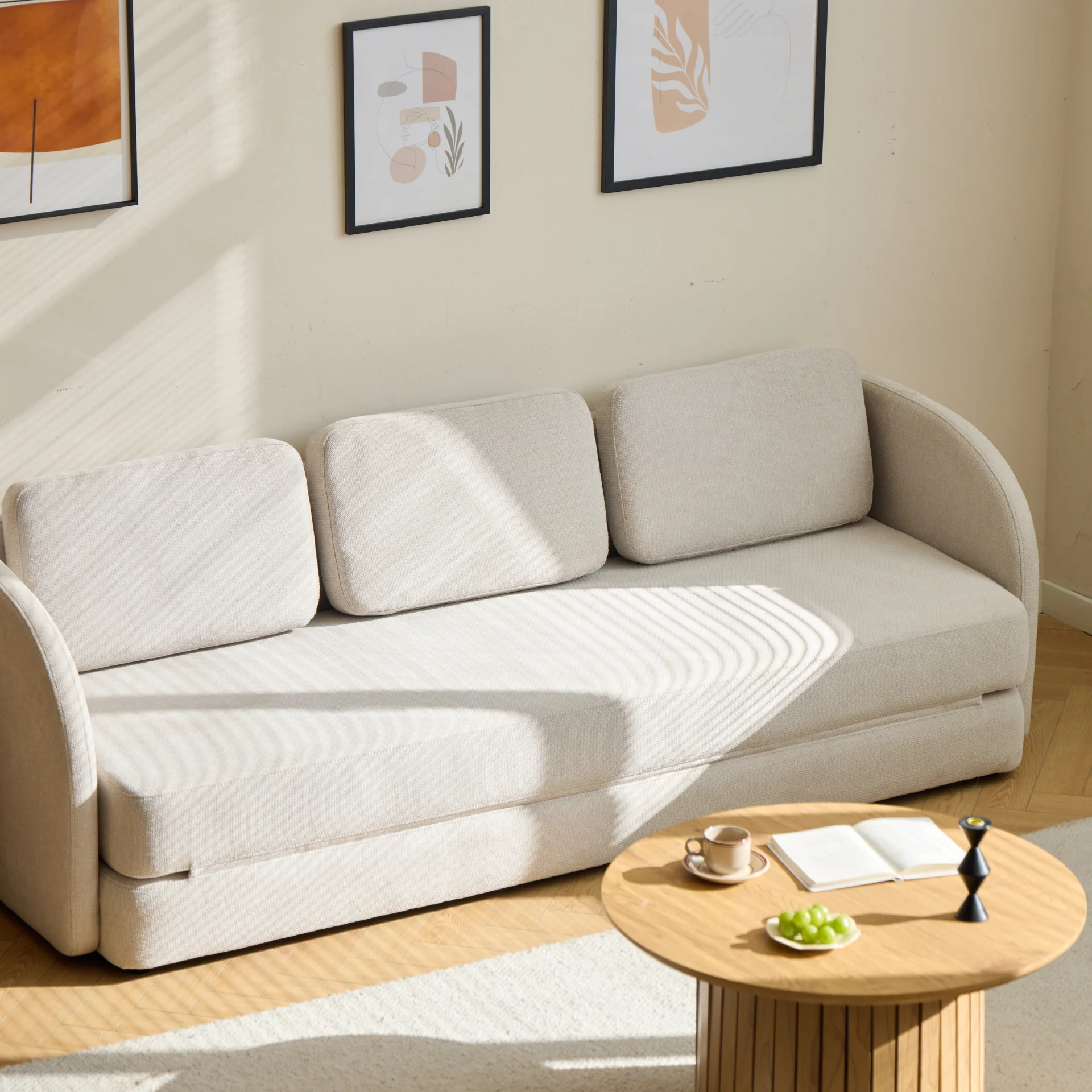 Katarina - Divano letto pieghevole beige L: 217 x P: 77/145 x H: 75 cm - Image 5