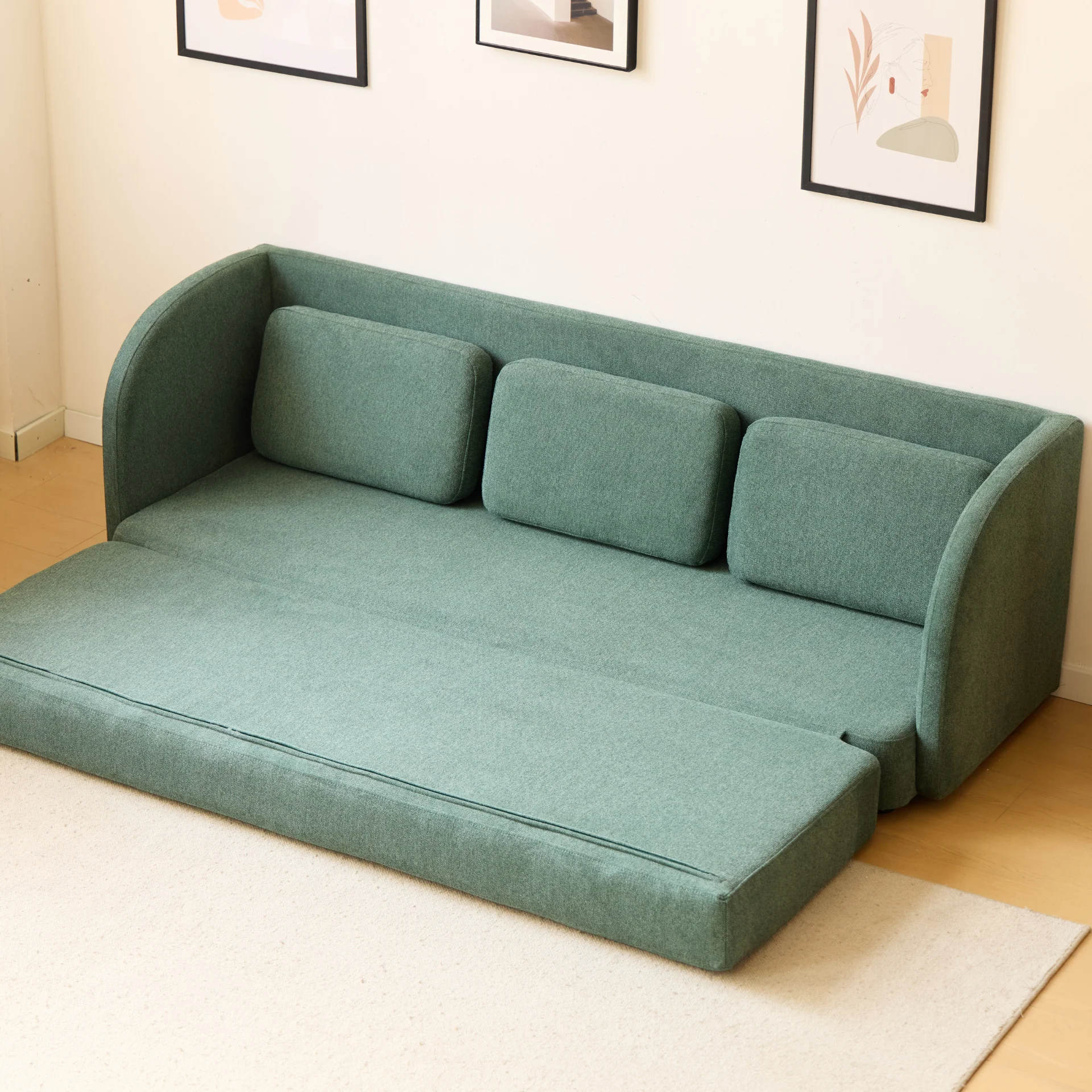 Katarina - Divano letto pieghevole verde L: 217 x P: 77/145 x A: 75 cm - Image 3