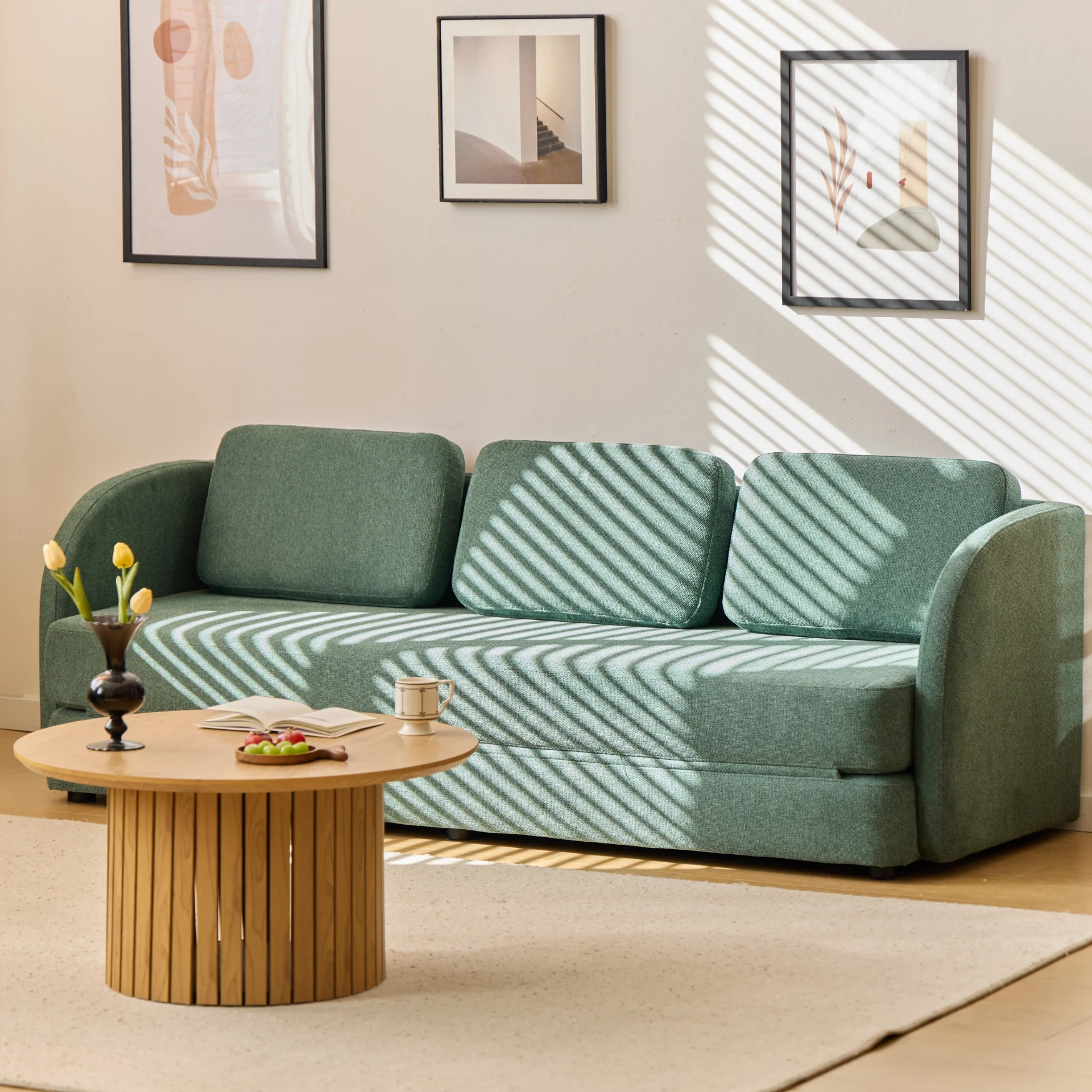 Katarina - Divano letto pieghevole verde L: 217 x P: 77/145 x A: 75 cm - Image 4