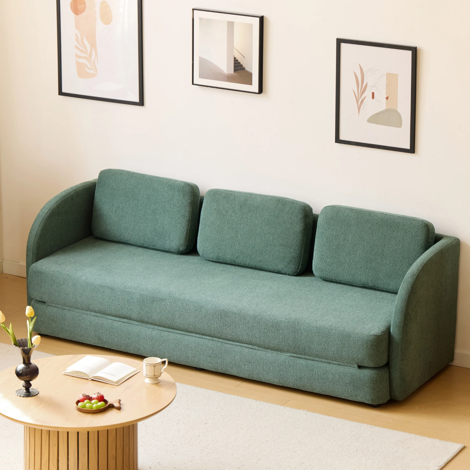 Katarina - Divano letto pieghevole verde L: 217 x P: 77/145 x A: 75 cm - Image 6