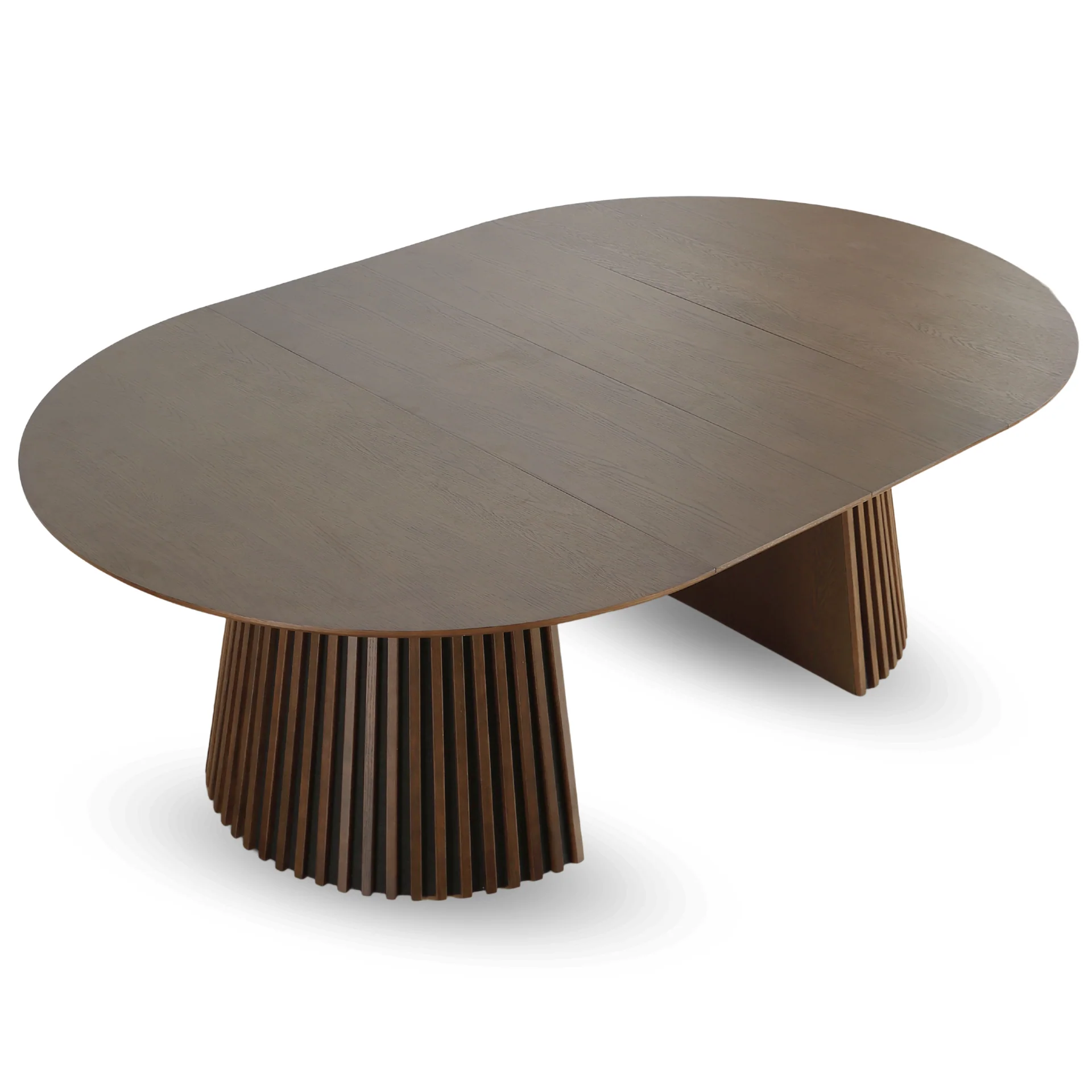 Lewis - Tavolo rotondo da pranzo in rovere affumicato con allunghe da 150/190/230 cm - 2x pannelli supplementari inclusi - Image 5