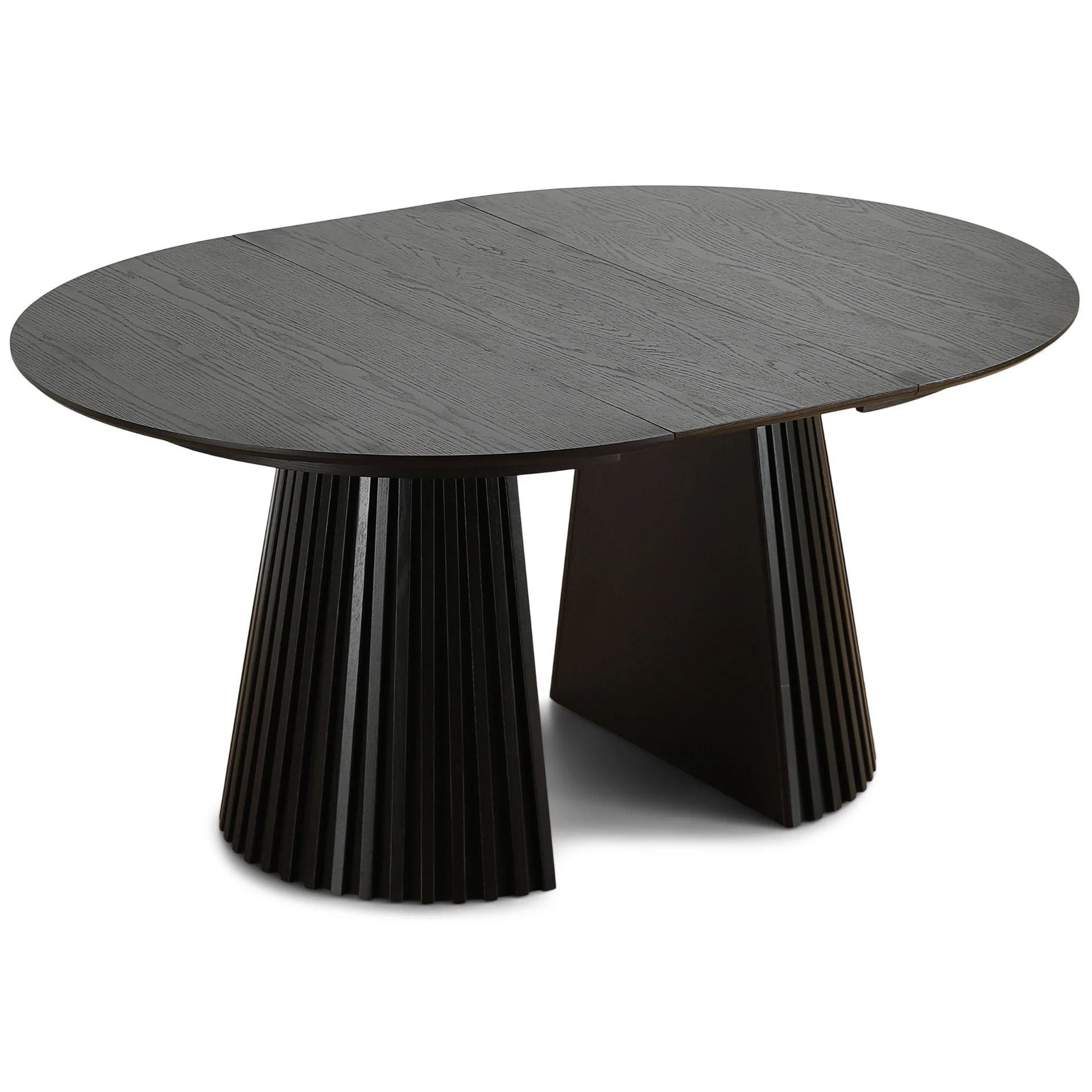 Lewis - Tavolo rotondo da pranzo in rovere nero con prolunga 120/160/200 CM - 2x tavole aggiuntive incluse - Image 5