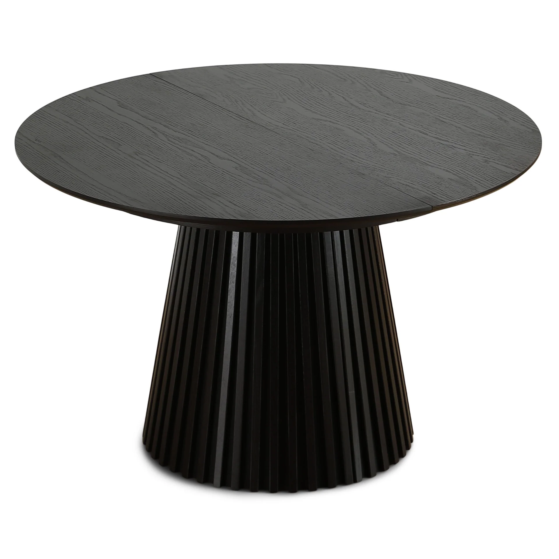Lewis - Tavolo rotondo da pranzo in rovere nero con prolunga 120/160/200 CM - 2x tavole aggiuntive incluse - Image 8