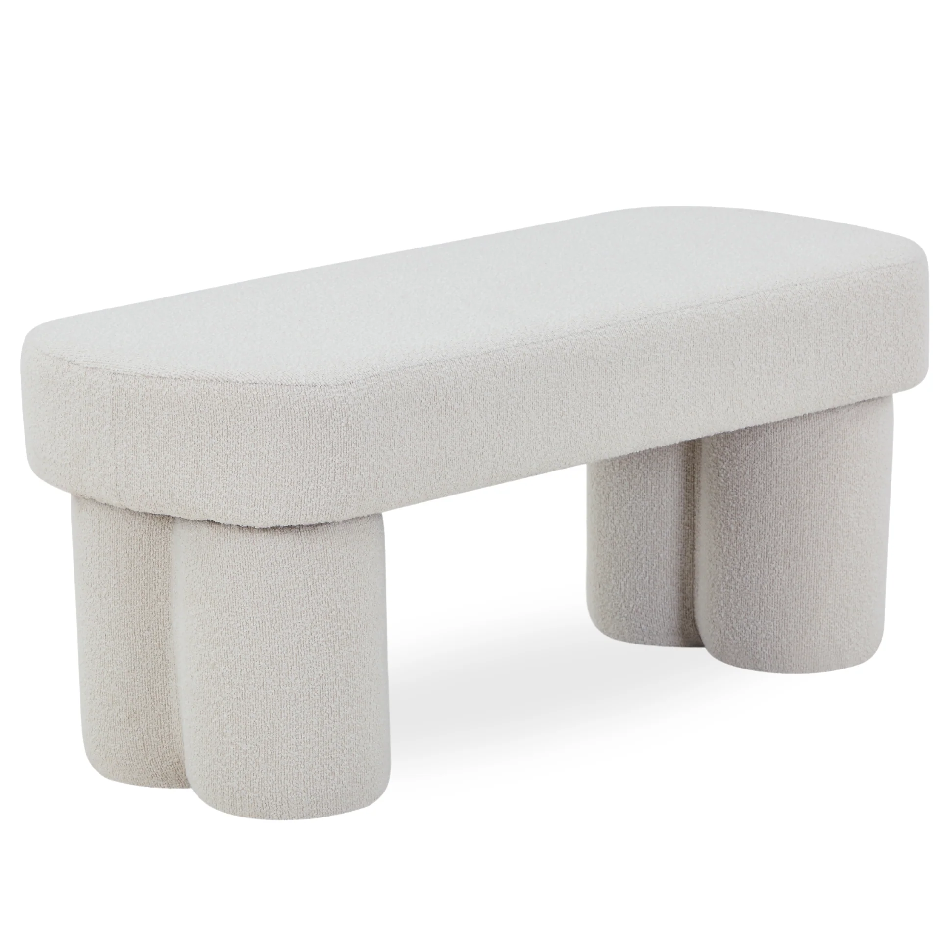 Linea panca bianco boucle 100x42x44 cm - Image 2