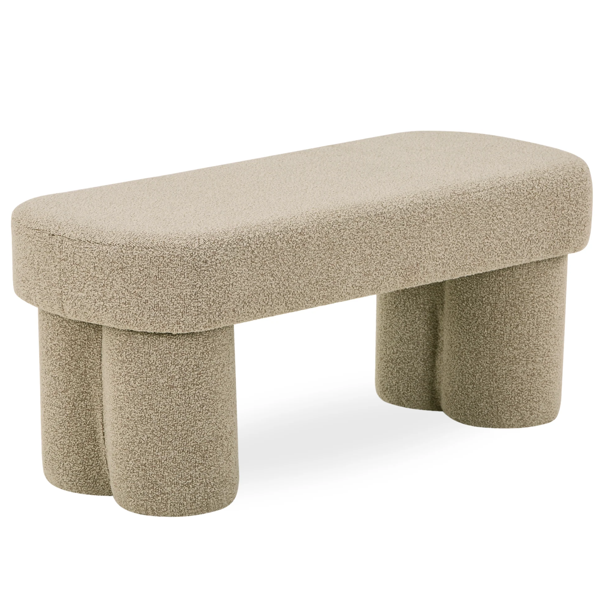 Linea panchina beige Boucle 100x42x44 cm - Image 2