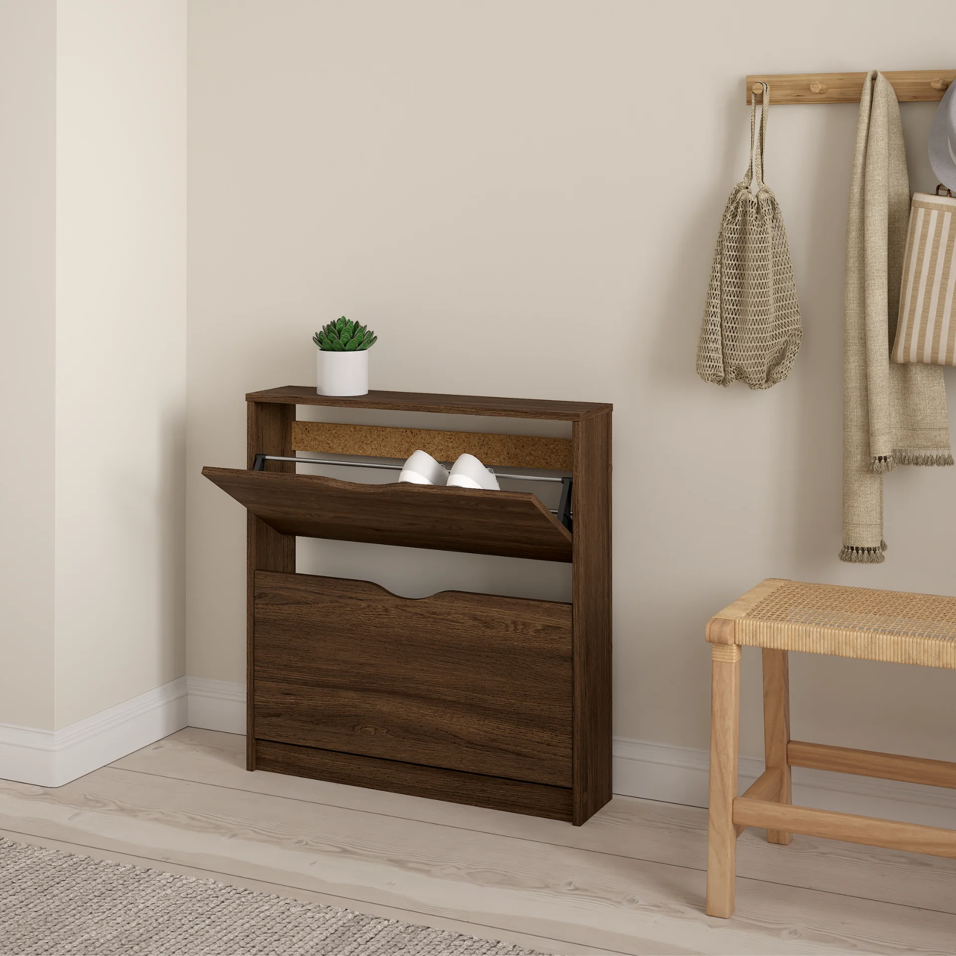 Livo Scarpiera a 2 ante in rovere fumé - Image 3