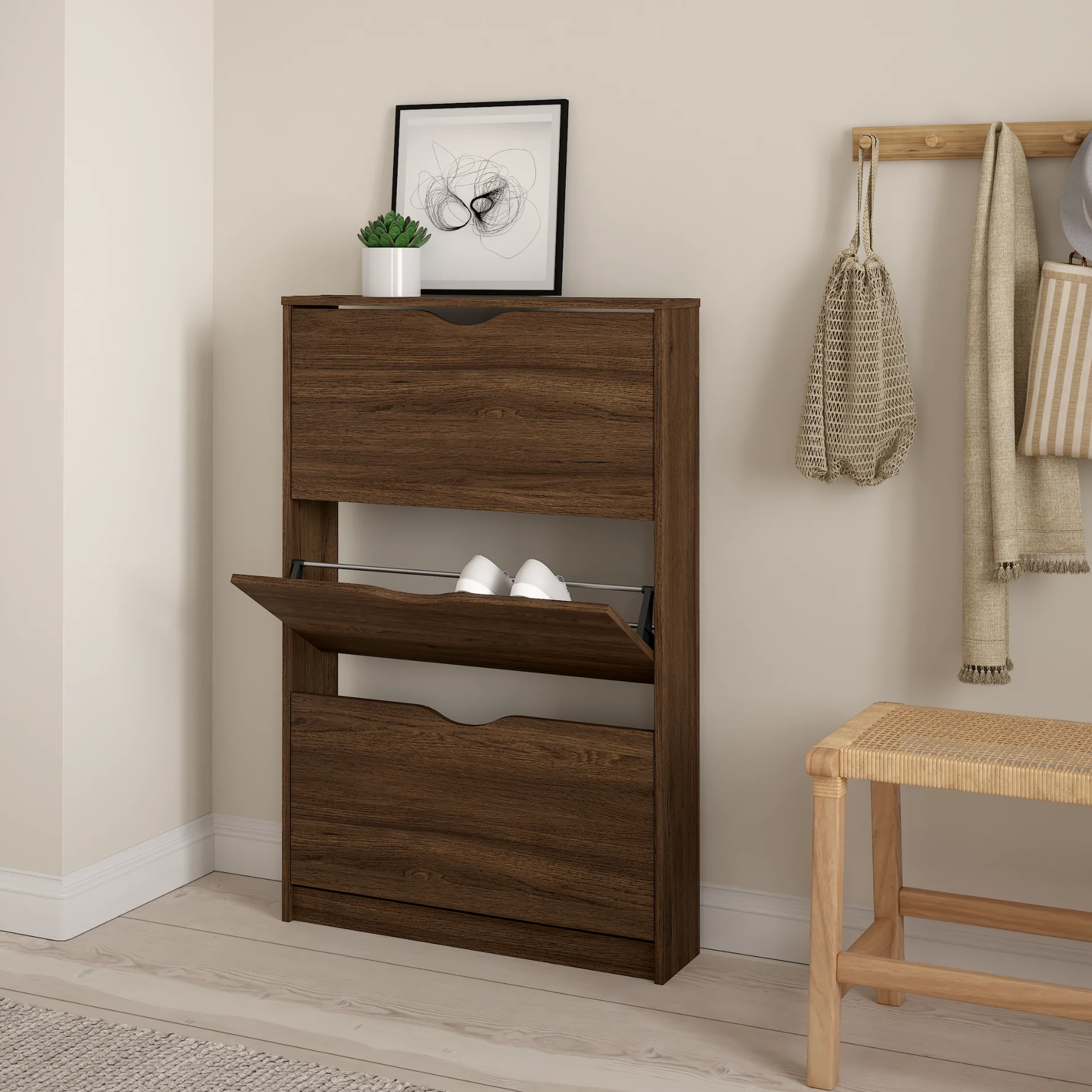 Livo Scarpiera a 3 ante in rovere fumé - Image 3