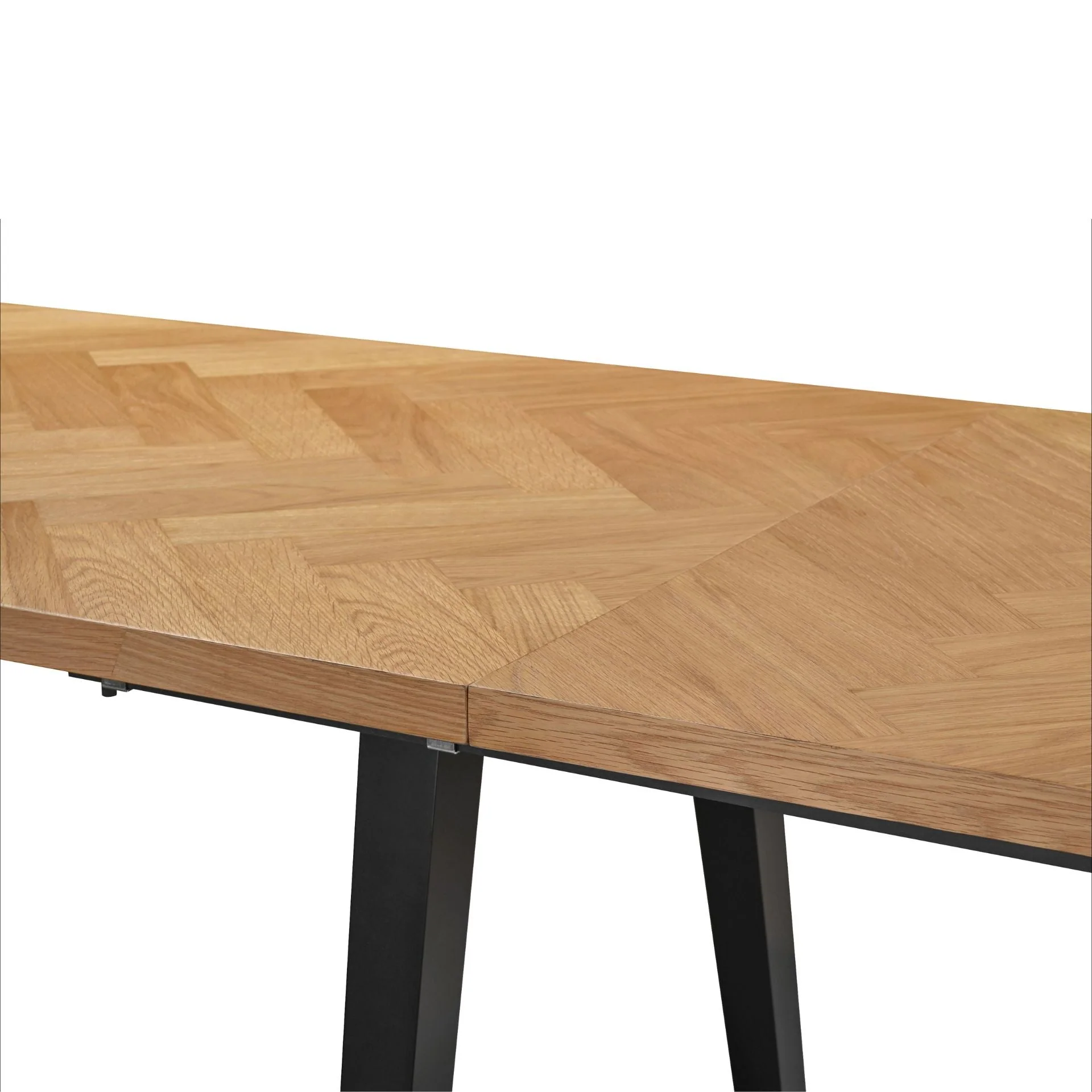 Madelina tavolo a spina di pesce  150/240x90 cm - Finitura in legno di quercia laccato) - Image 4