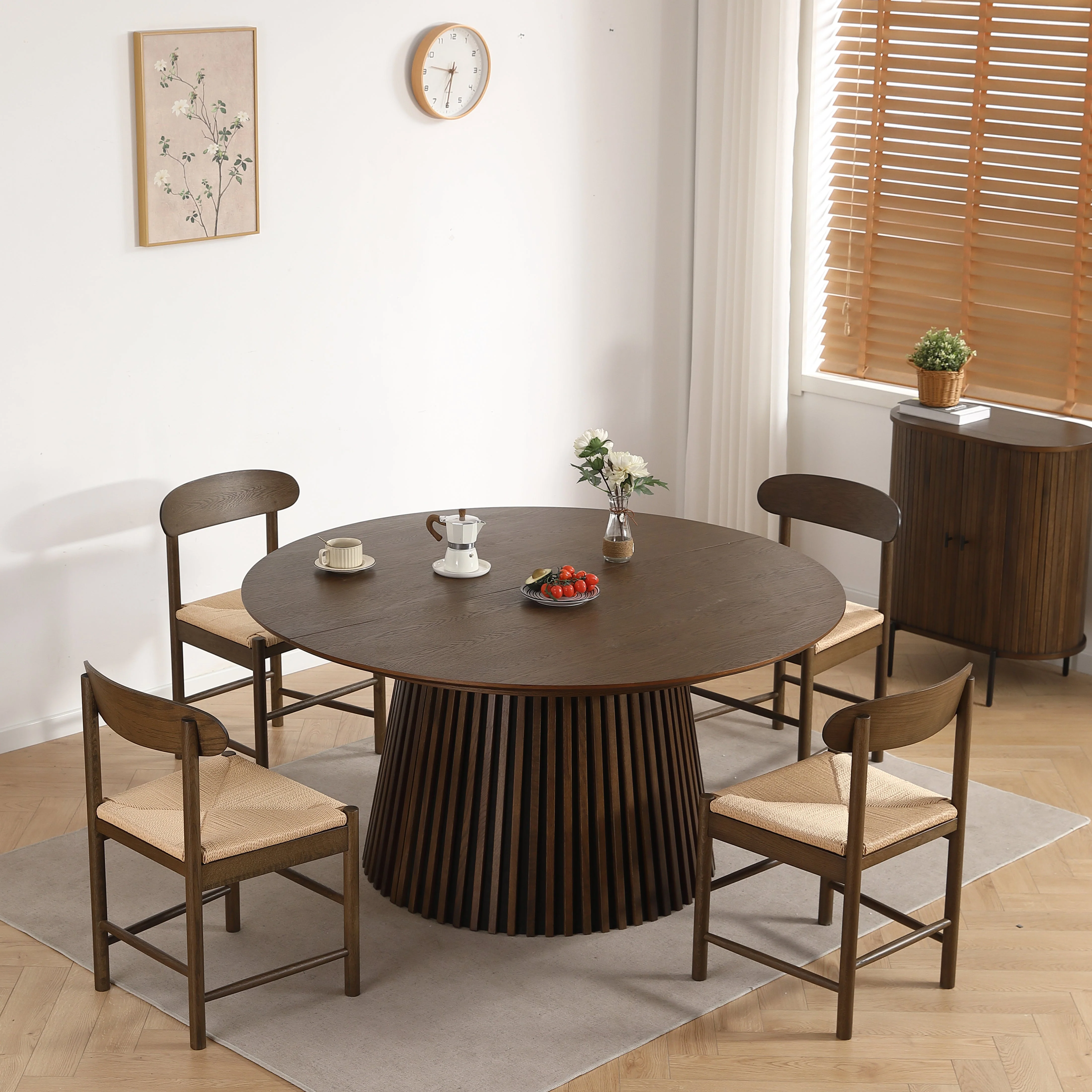 Madison - Sedia in legno in rovere affumicato con seduta intrecciata - Image 3