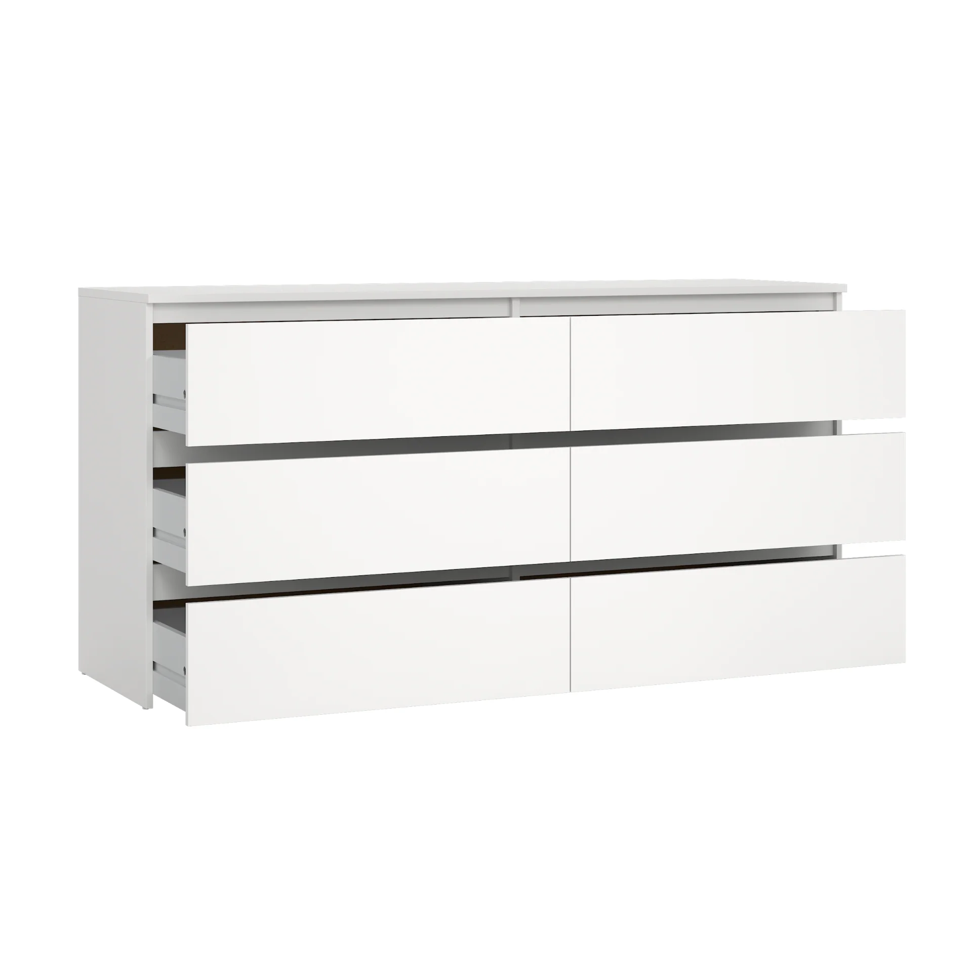 Maise cassettiera 70x138x41 cm con 6 cassetti in bianco - Image 4