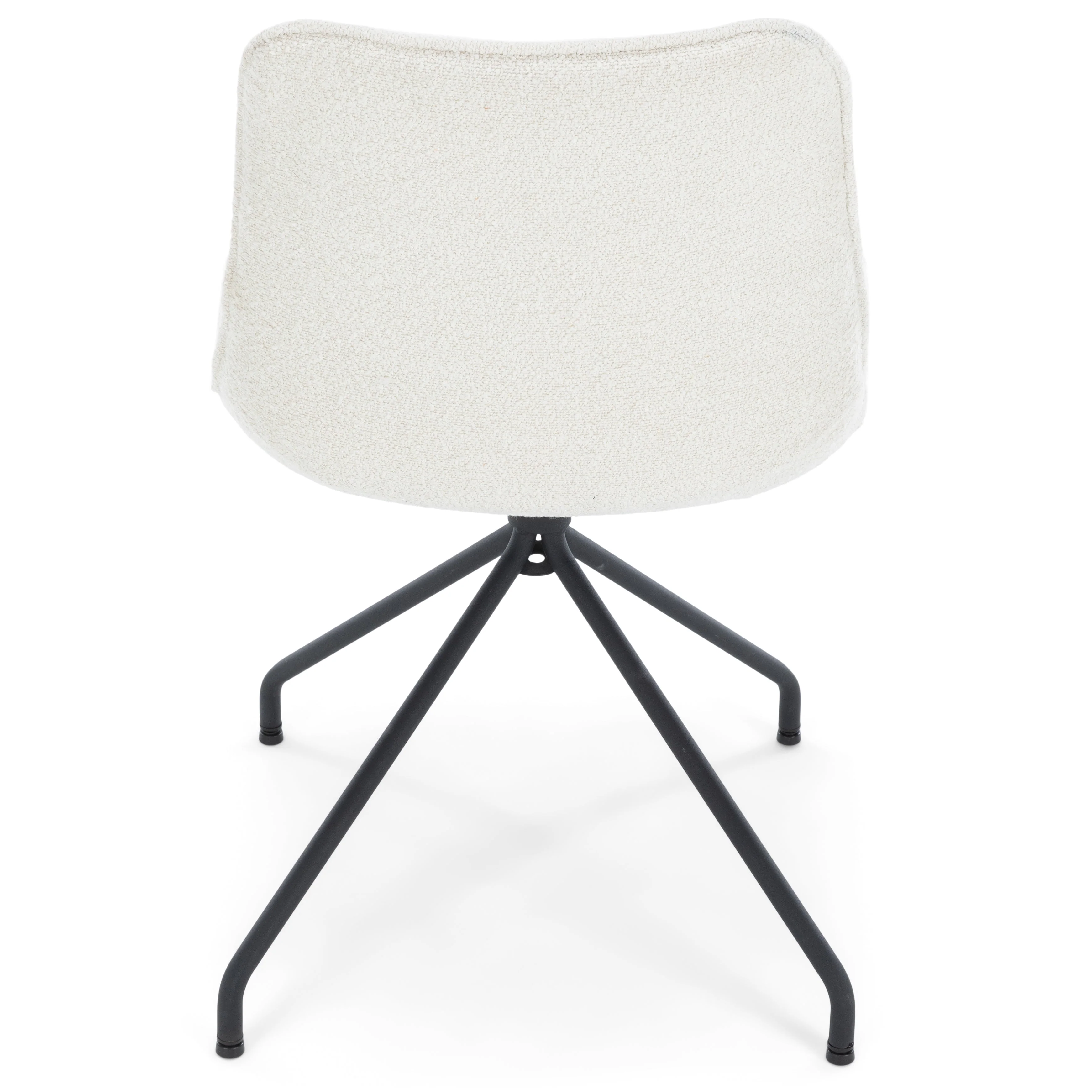 Maja - Sedia da pranzo in bouclé bianco con funzione girevole a 360 gradi - Image 5