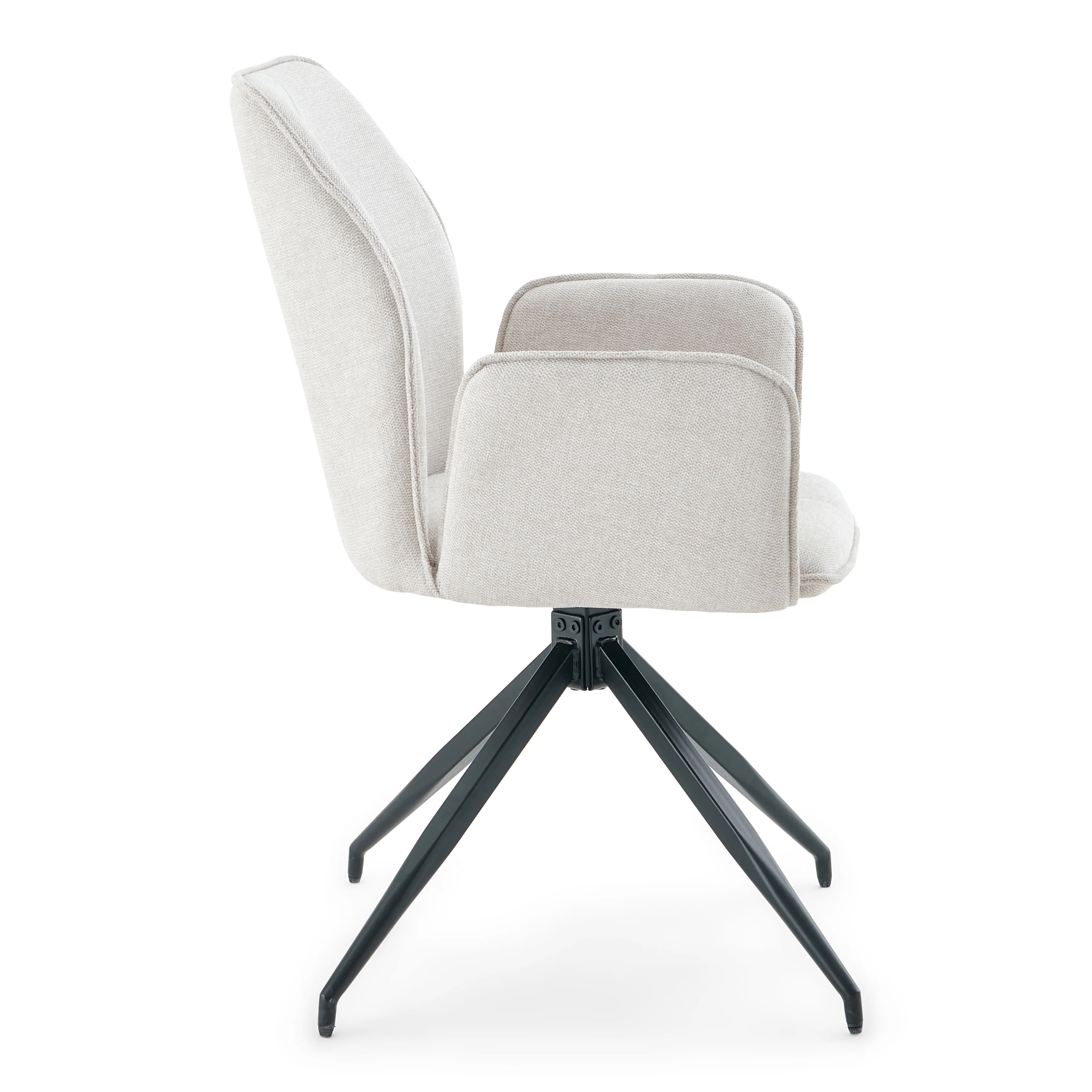 Minna - Sedia da pranzo tessuto beige con girevole a 360 gradi - Image 5