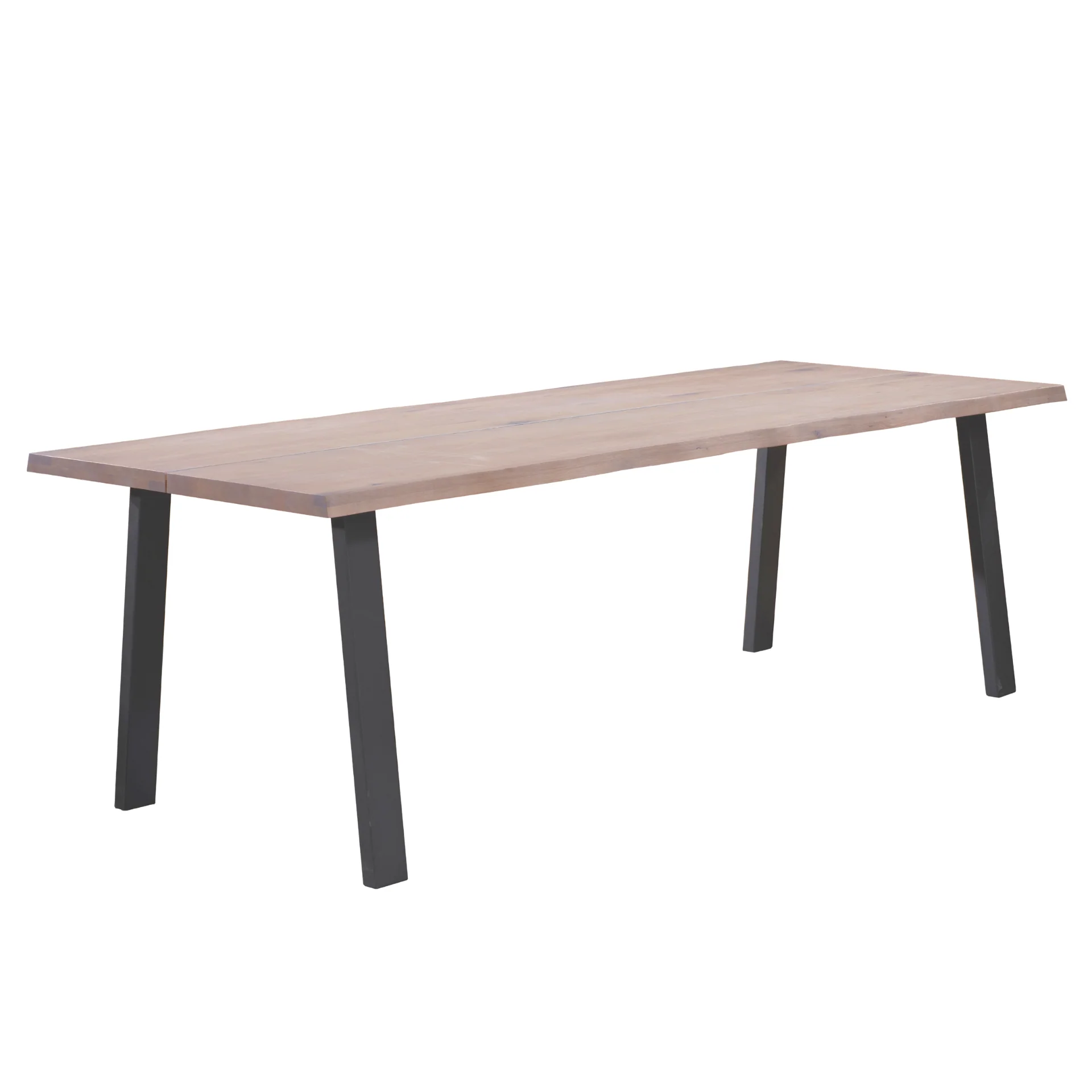 Molly tavolo da pranzo - 200x95 cm - in rovere bianco oliato con gambe a forma di A - (Pronto per pannelli aggiuntivi)