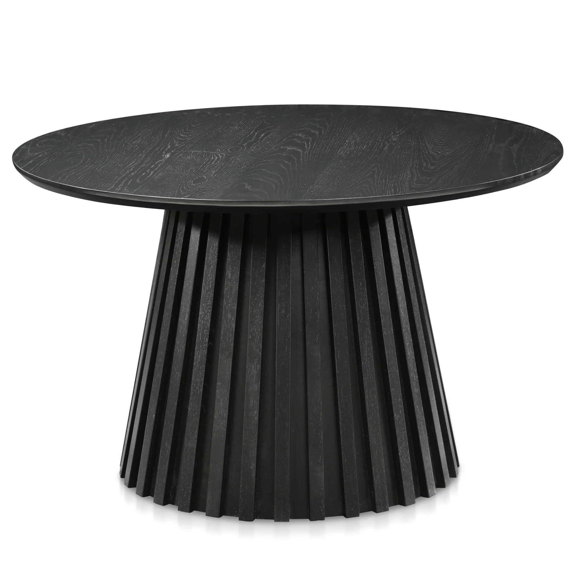 Monica - Tavolino da salotto lamellare nero Ø78 cm