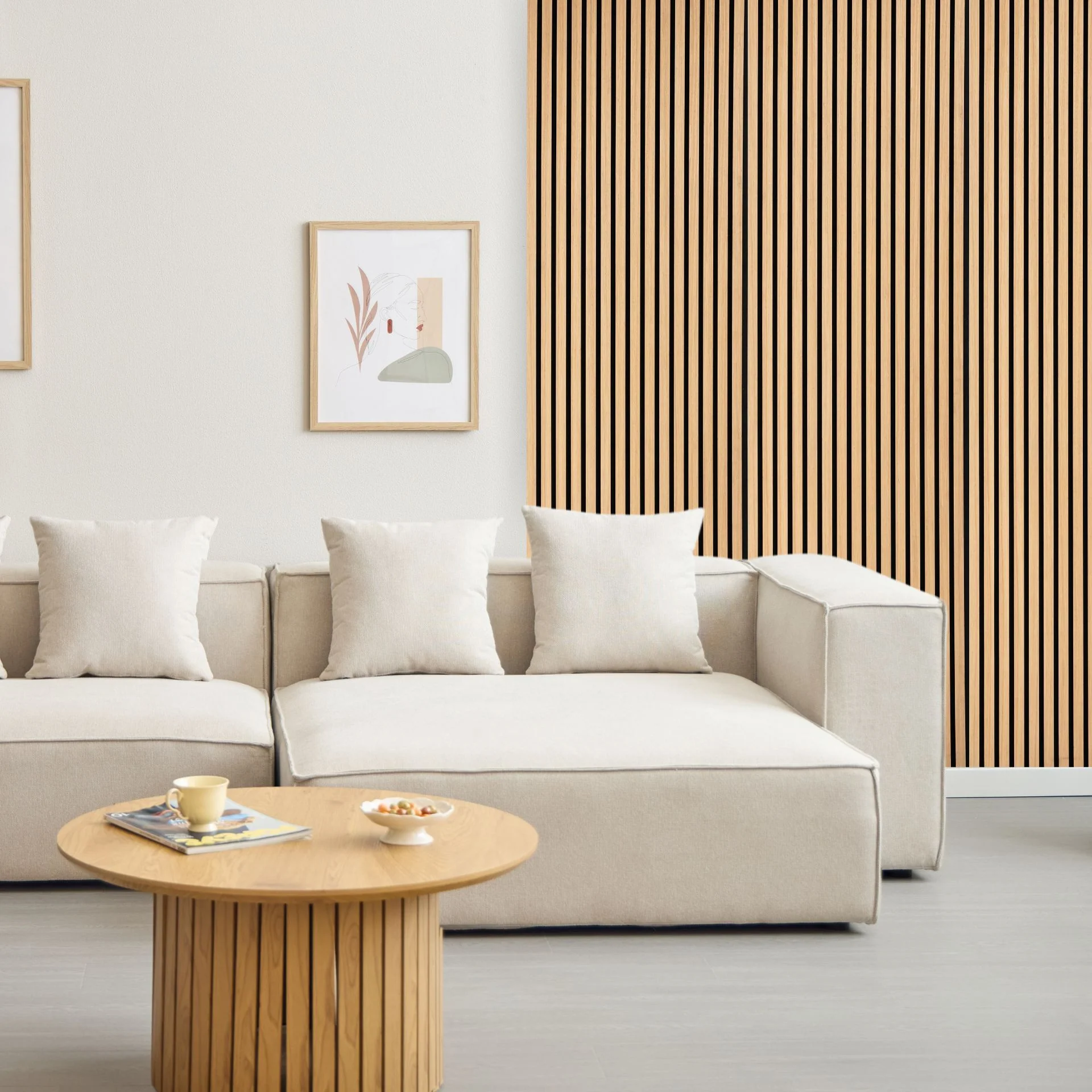 Pannello acustico in impiallacciatura di rovere 2400x520x18 mm - Image 4