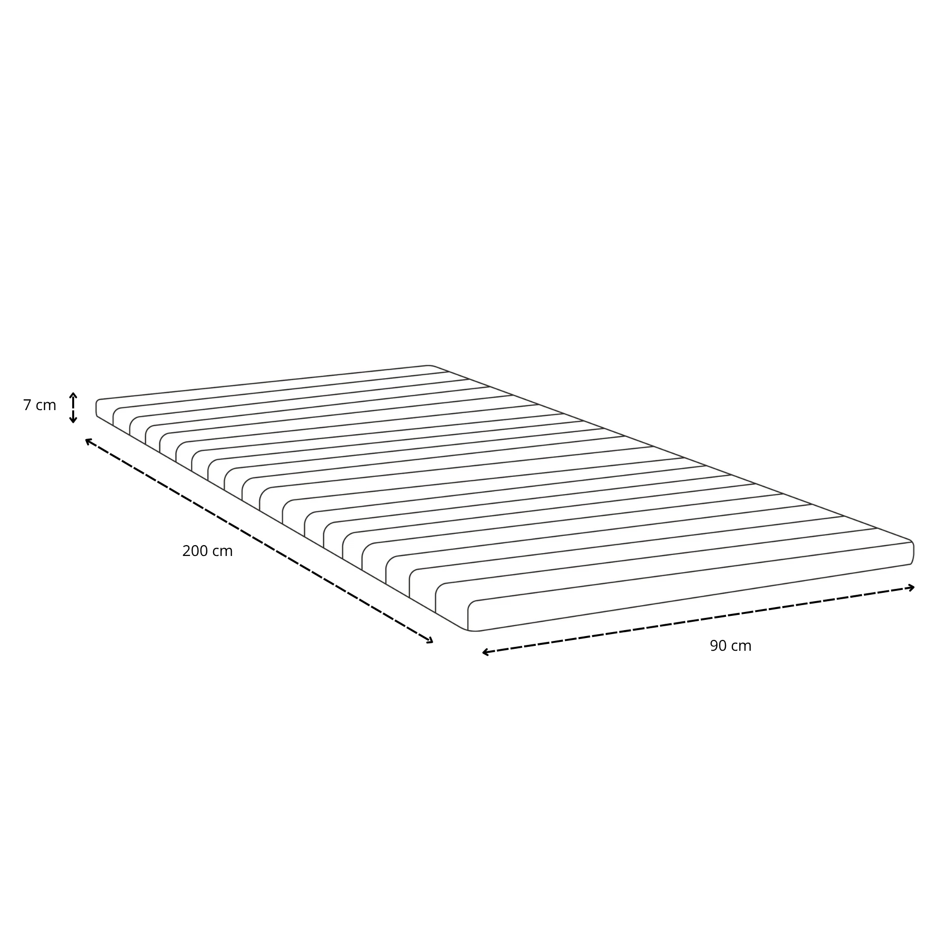 Premium Aksel topper bianco in memory foam 90x200x7 cm - Image 10