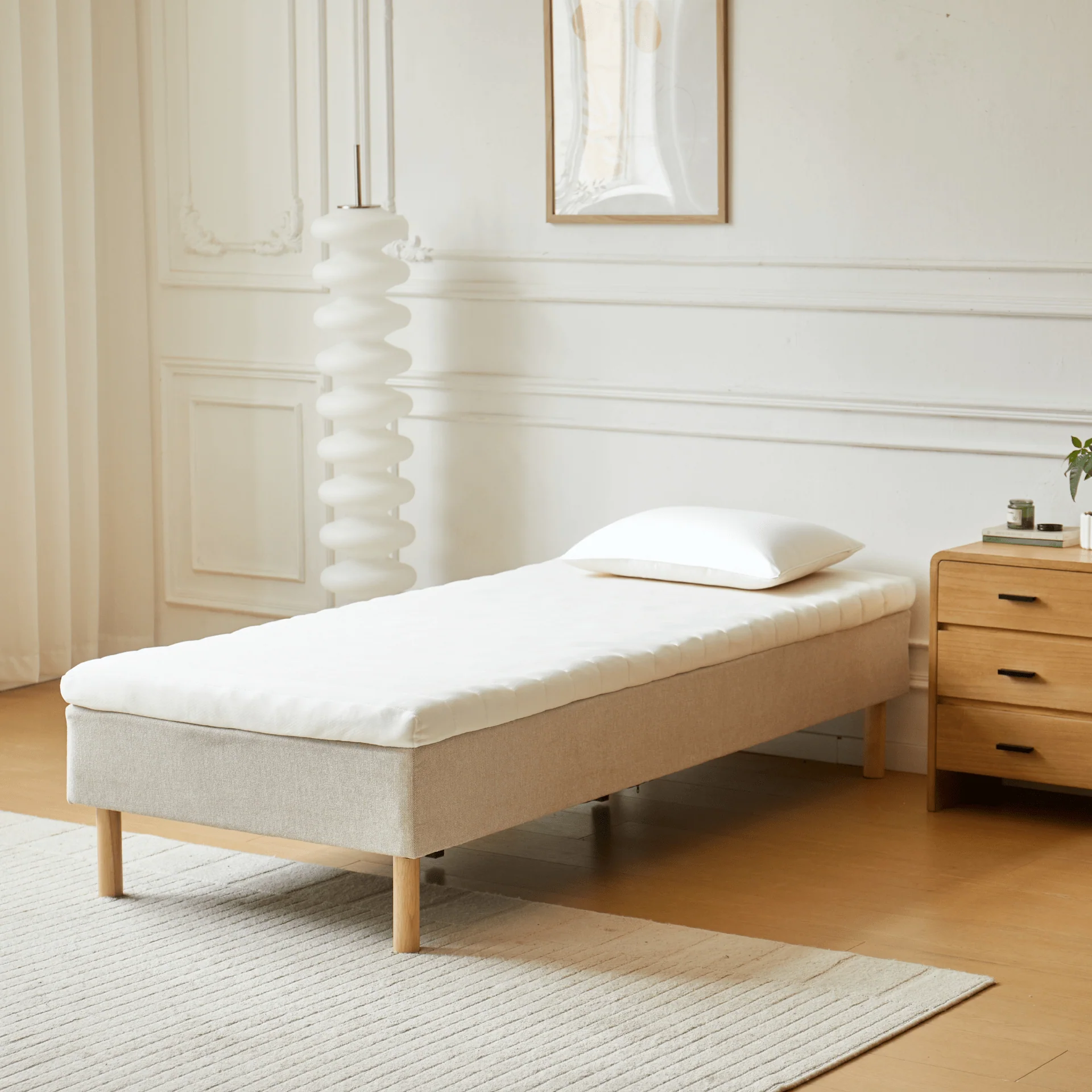 Premium Aksel topper bianco in memory foam 90x200x7 cm - Image 4