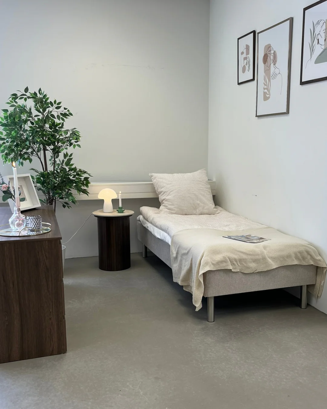 Premium base letto in beige 90x200 cm con topper in memory foam da 7 cm escl. gambe - Image 6