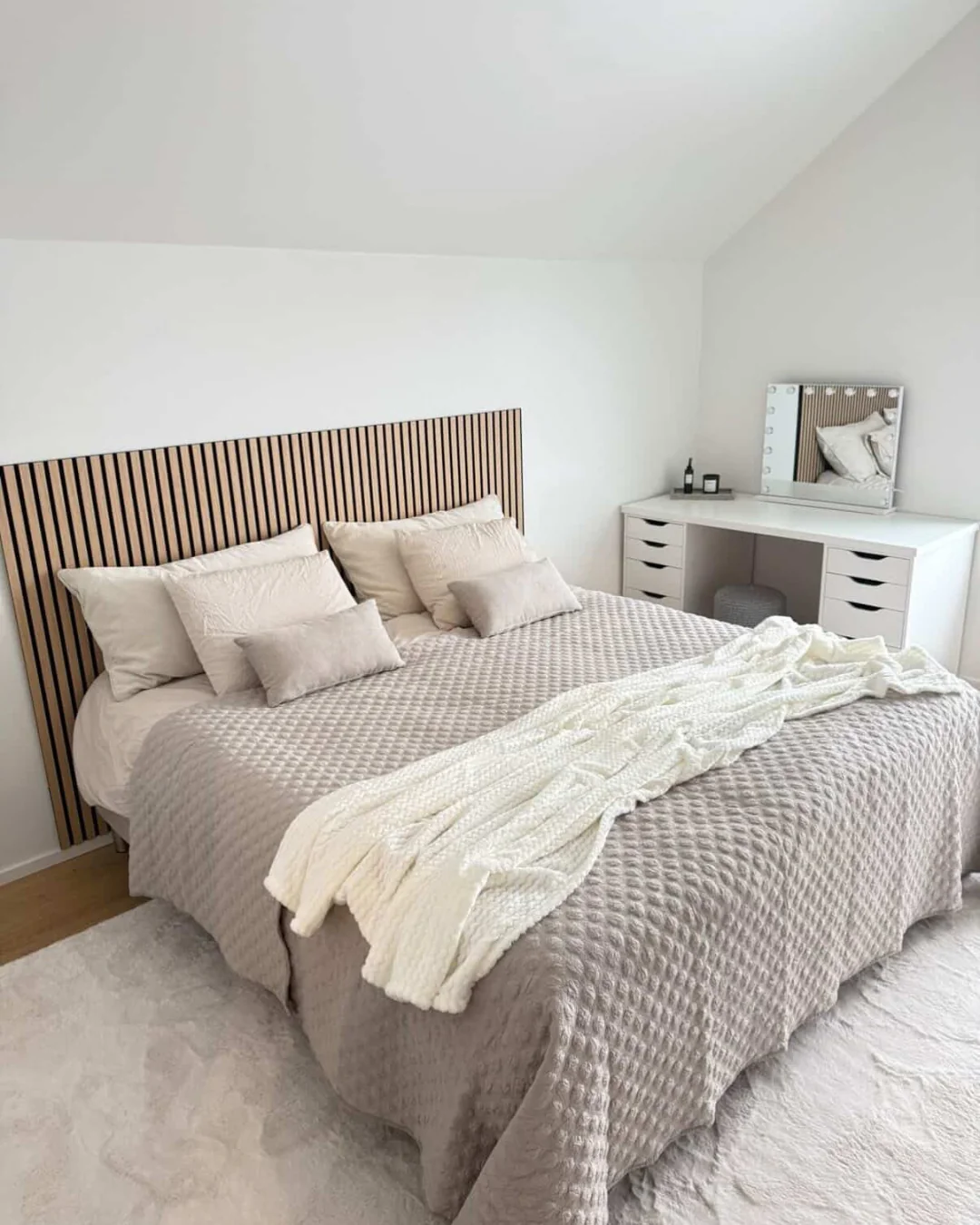 Premium letto continentale in beige 180x200 cm con topper in memory foam da 7 cm incl. gambe cromate - Image 3
