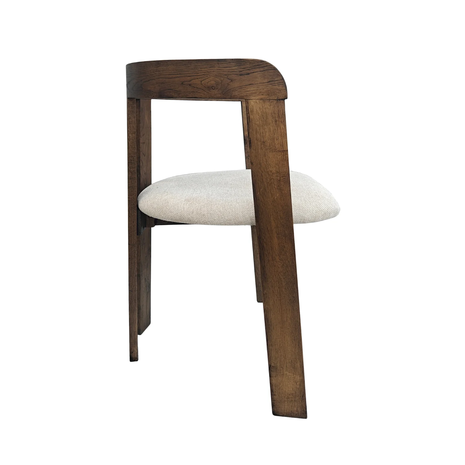 Rebecca - Sedia da pranzo in rovere fumé con seduta imbottita in beige - Image 3