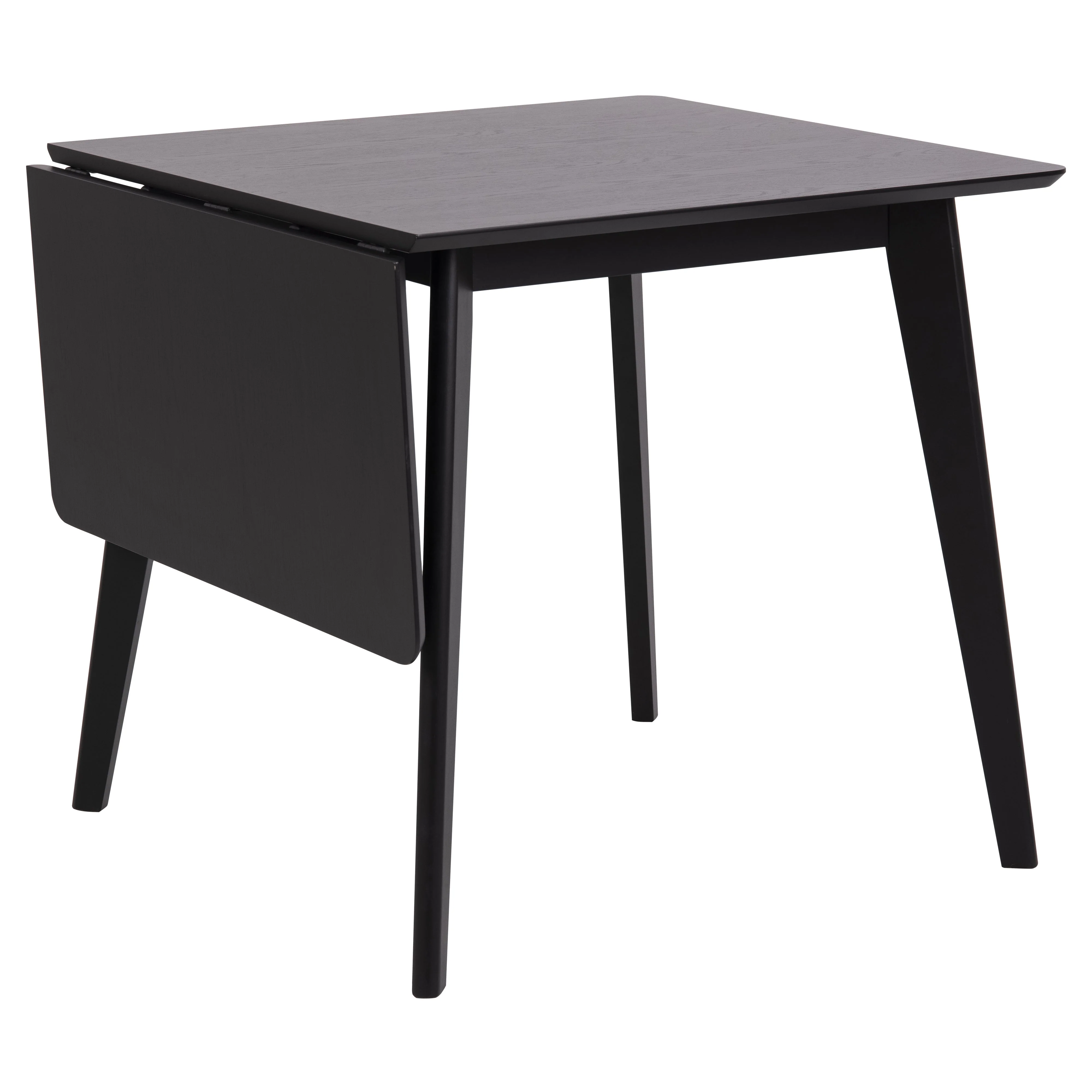 Rickie - Tavolo allungabile pieghevole in laminato rovere laccato nero - 80/120 x 80 cm