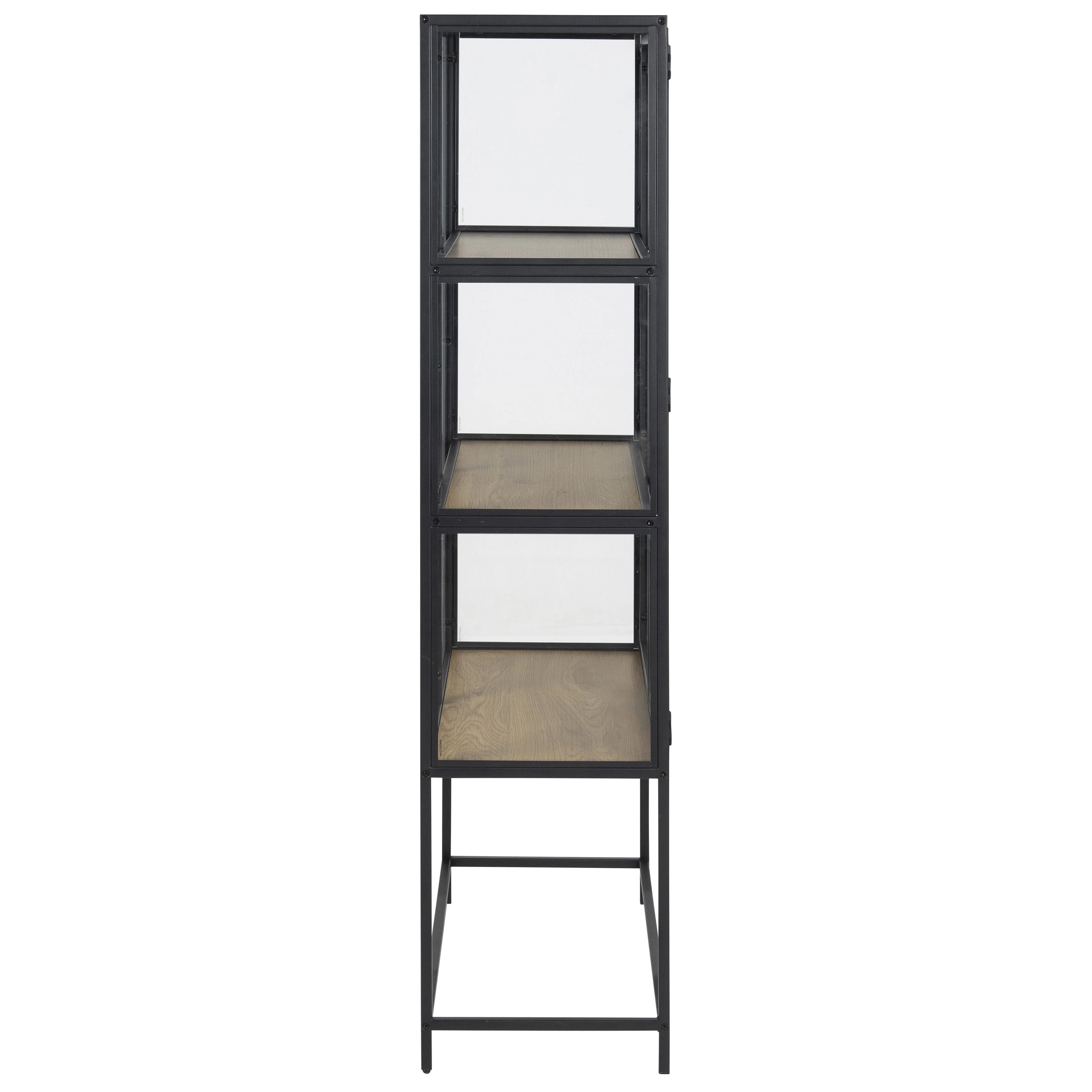 Seaford - Vetrina in vetro - Acciaio nero 77x35x150 cm - Image 5