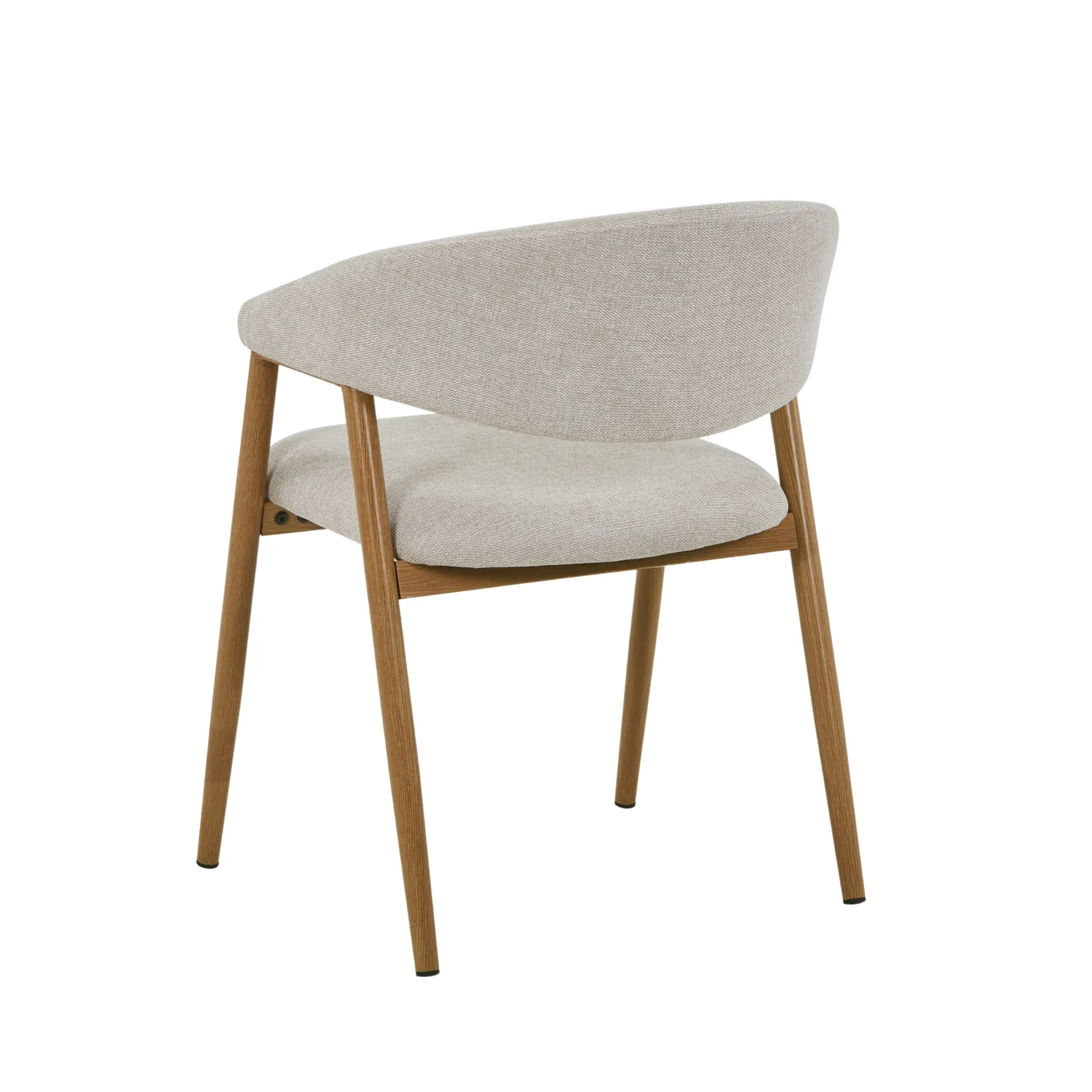 Sedia da pranzo Ebba - Tessile beige con gambe in legno di quercia - Image 5