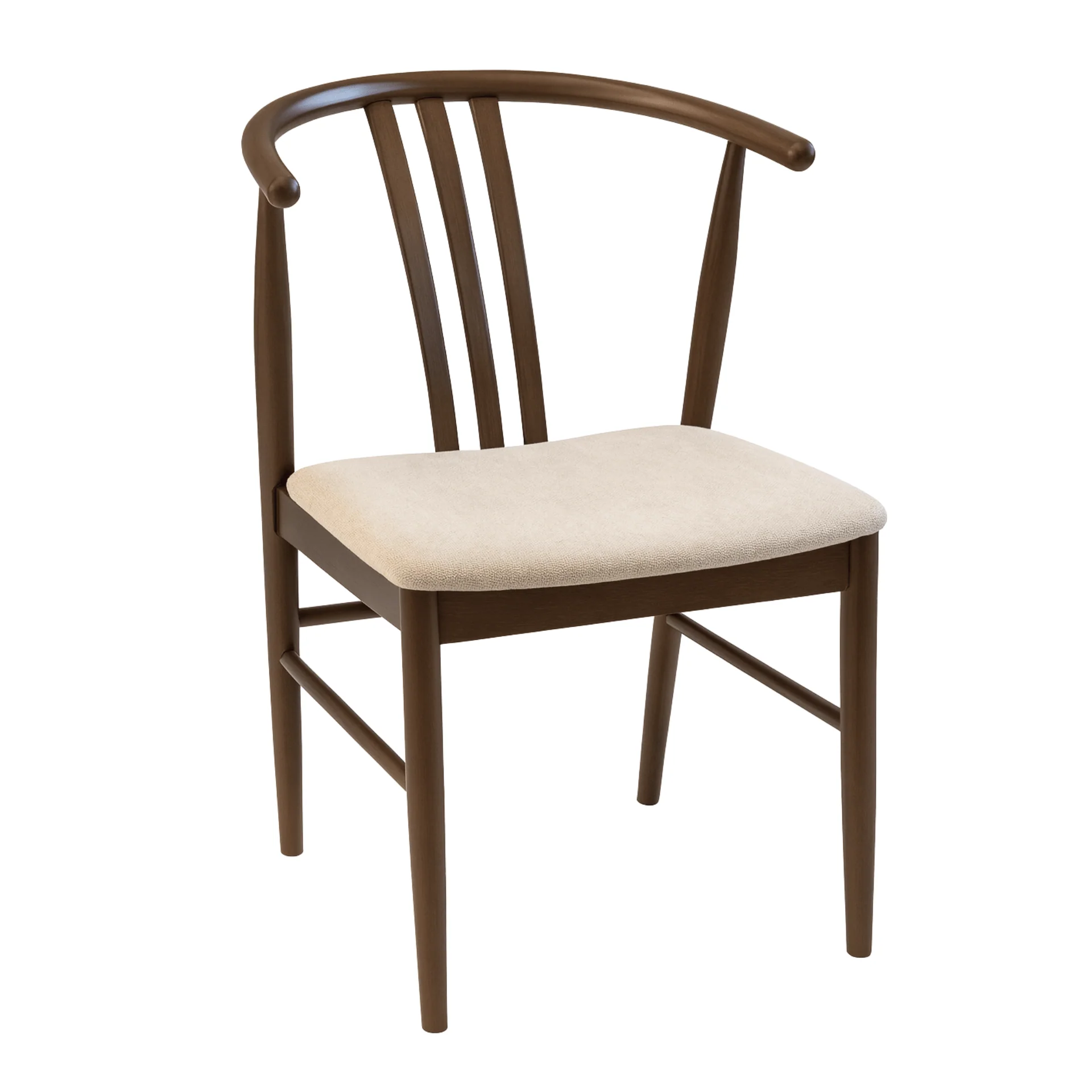 Lizzie Sedia da pranzo in faggio fumé con seduta imbottita in beige - Image 11