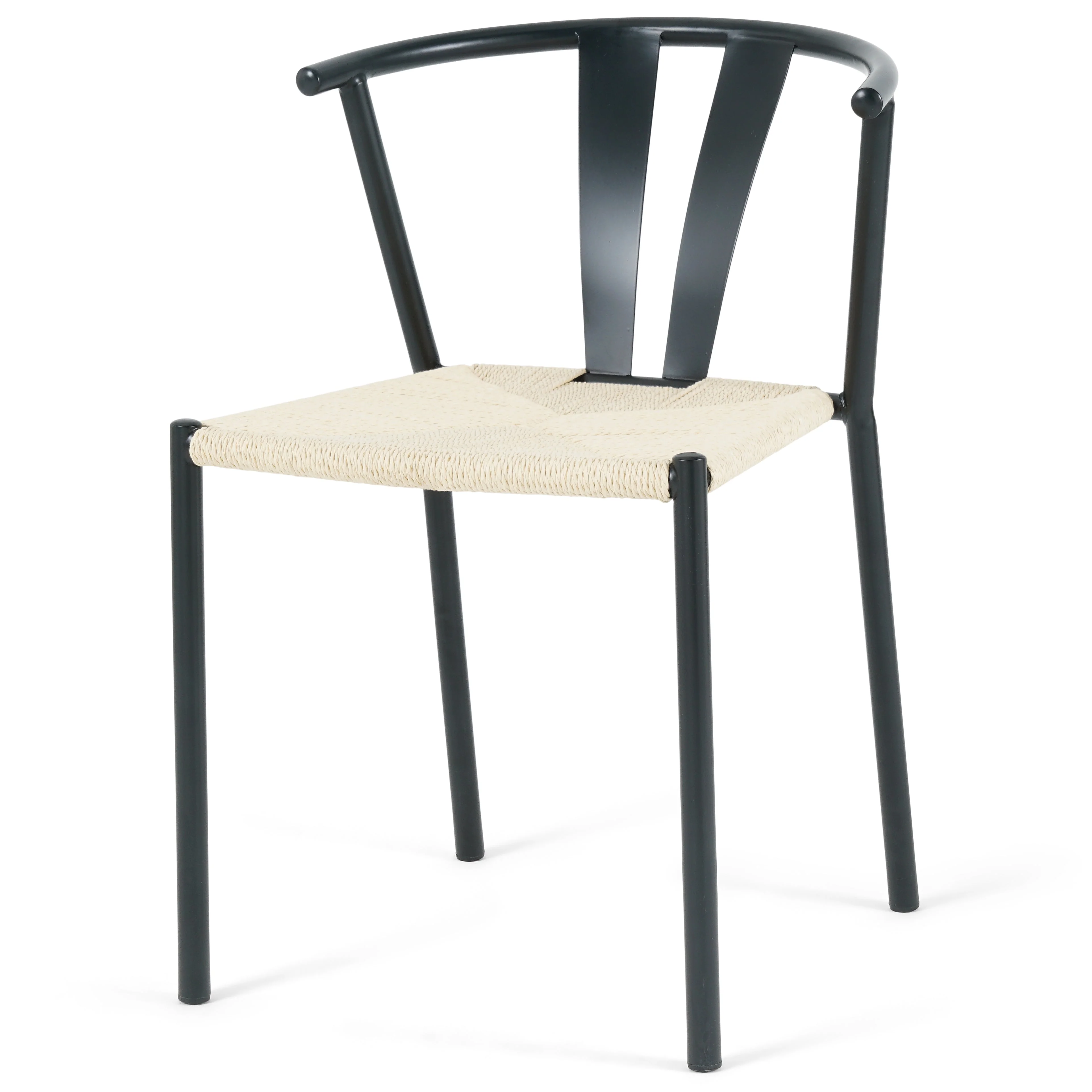 Shila - Sedia da pranzo nera con intreccio - Image 4