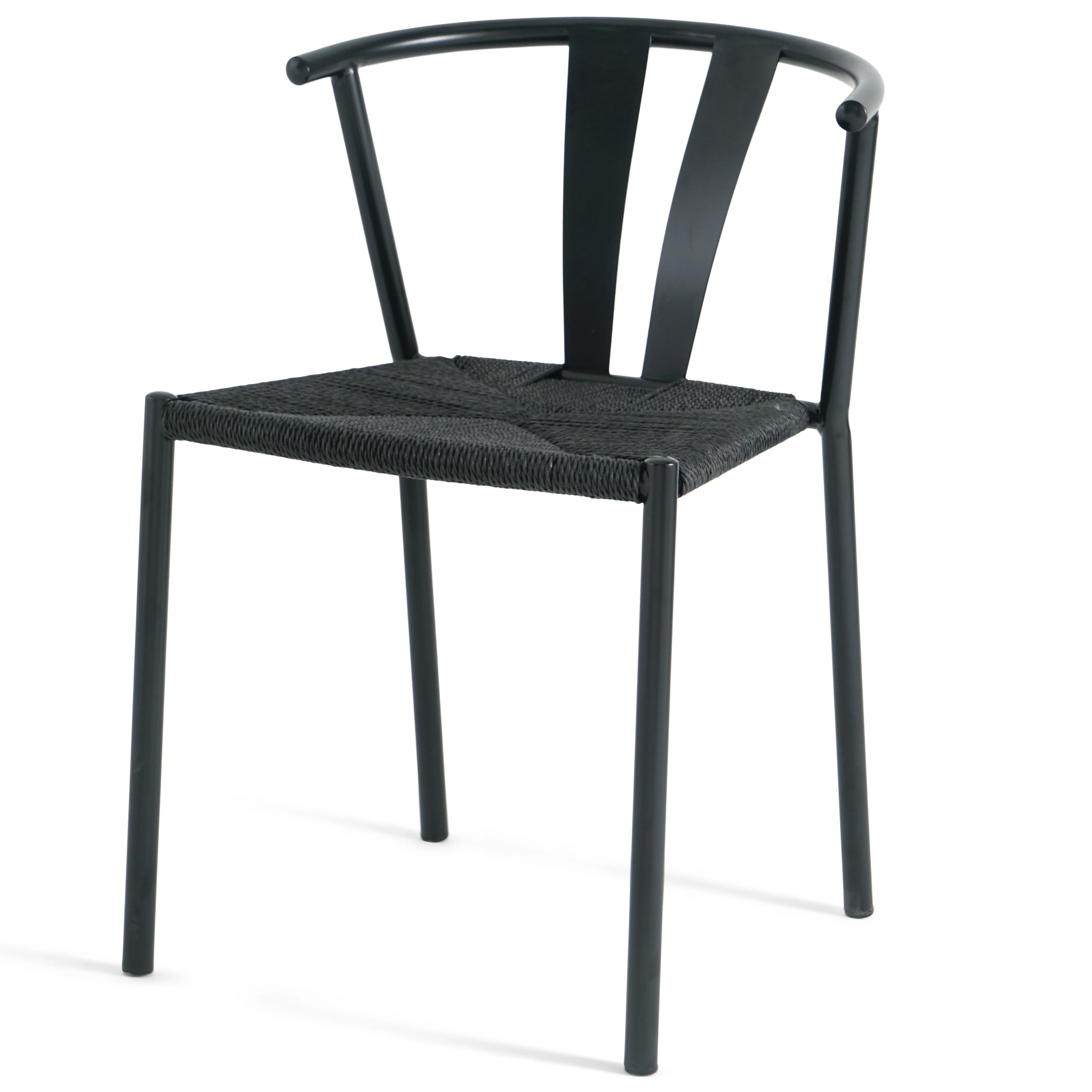 Shila - Sedia da pranzo nera con intreccio nero - Image 4