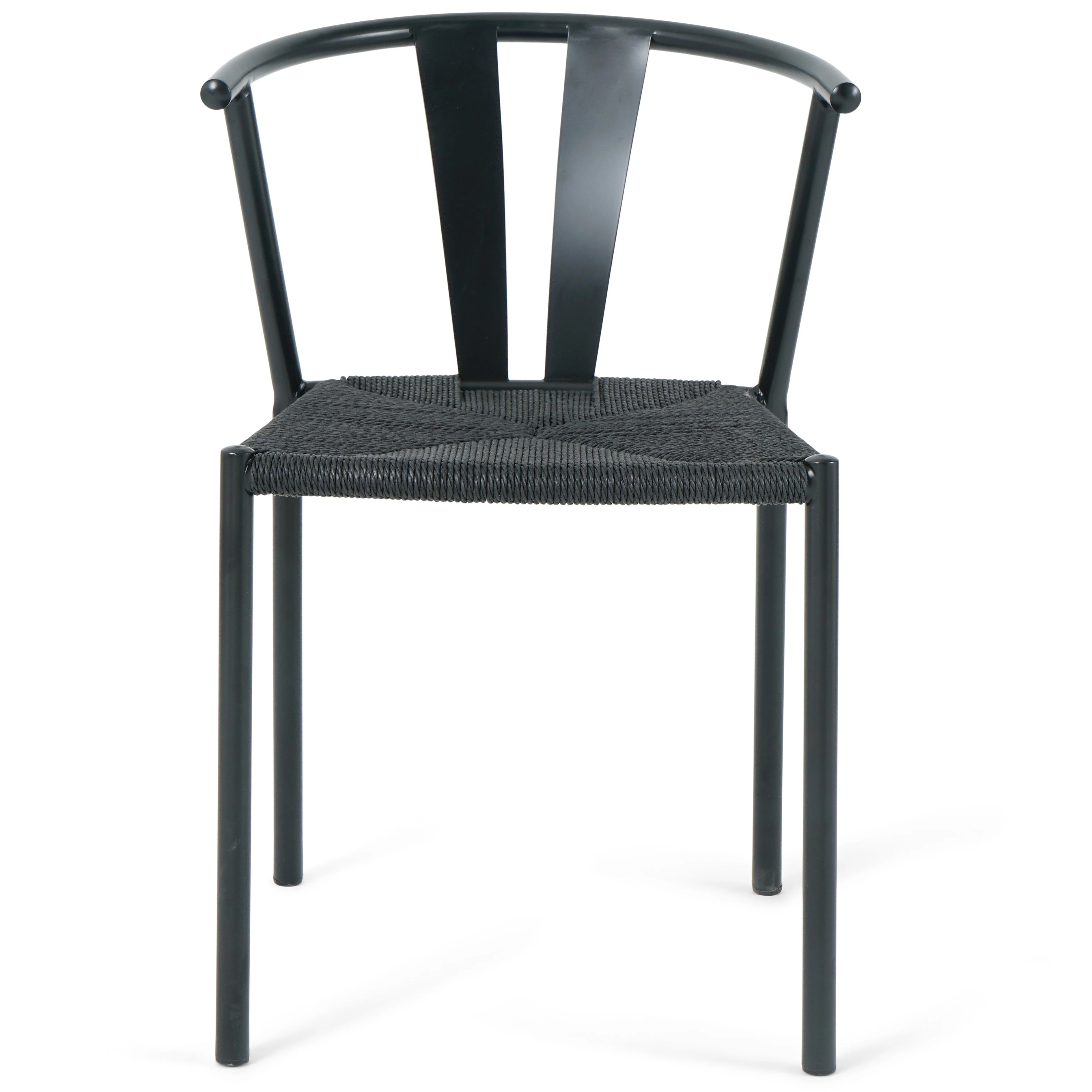 Shila - Sedia da pranzo nera con intreccio nero - Image 5