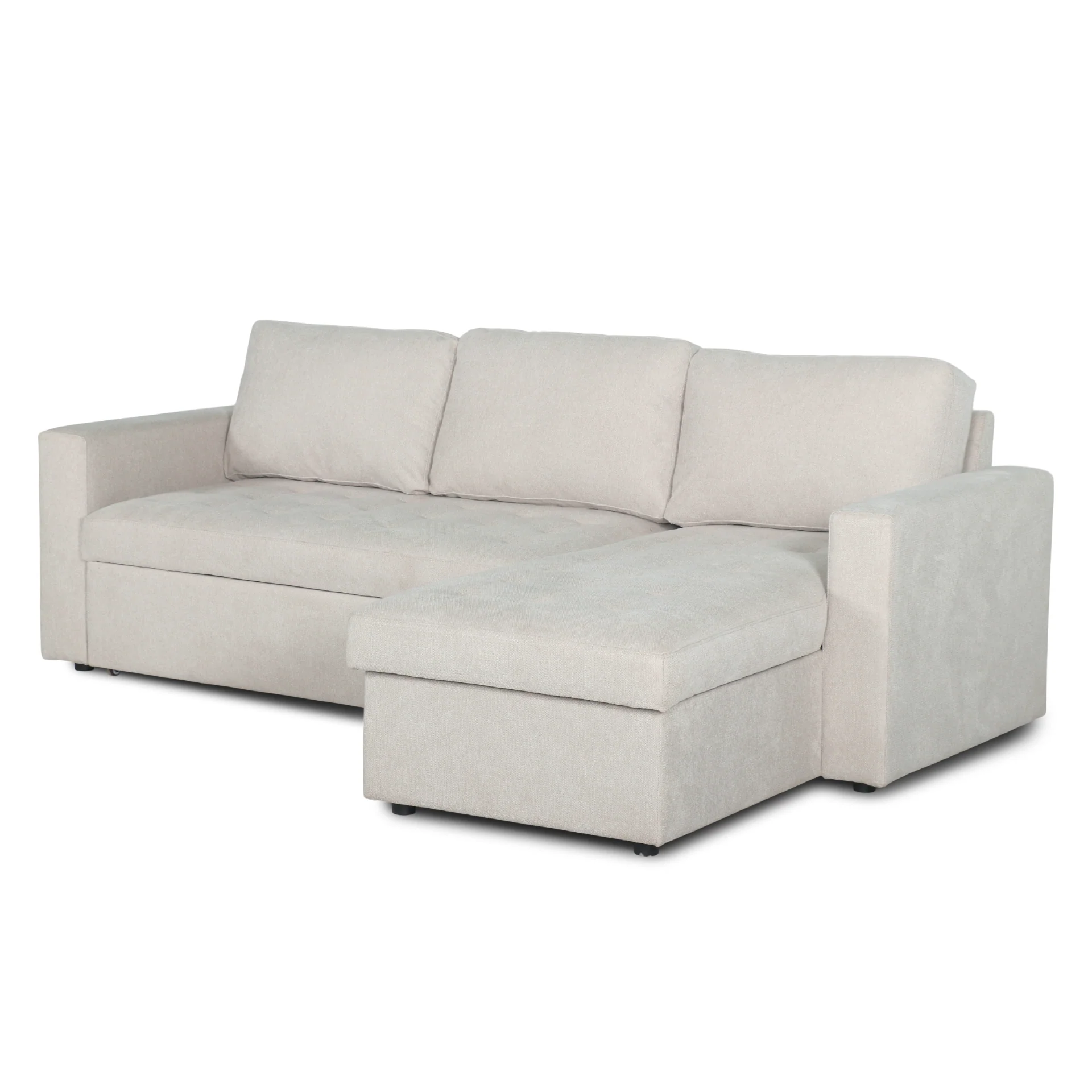 Sinus - Divano letto con penisola e contenitore reversibile in beige - Image 6