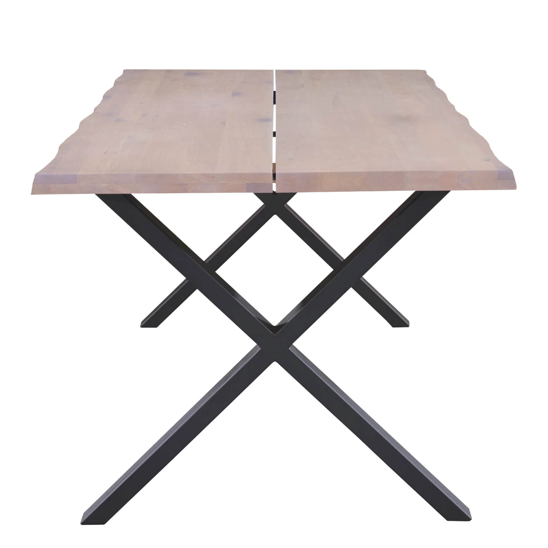 Susan Tavolo da pranzo - 200x95 cm - in rovere bianco oliato con gambe a croce - (Preparato per pannelli aggiuntivi) - Image 4