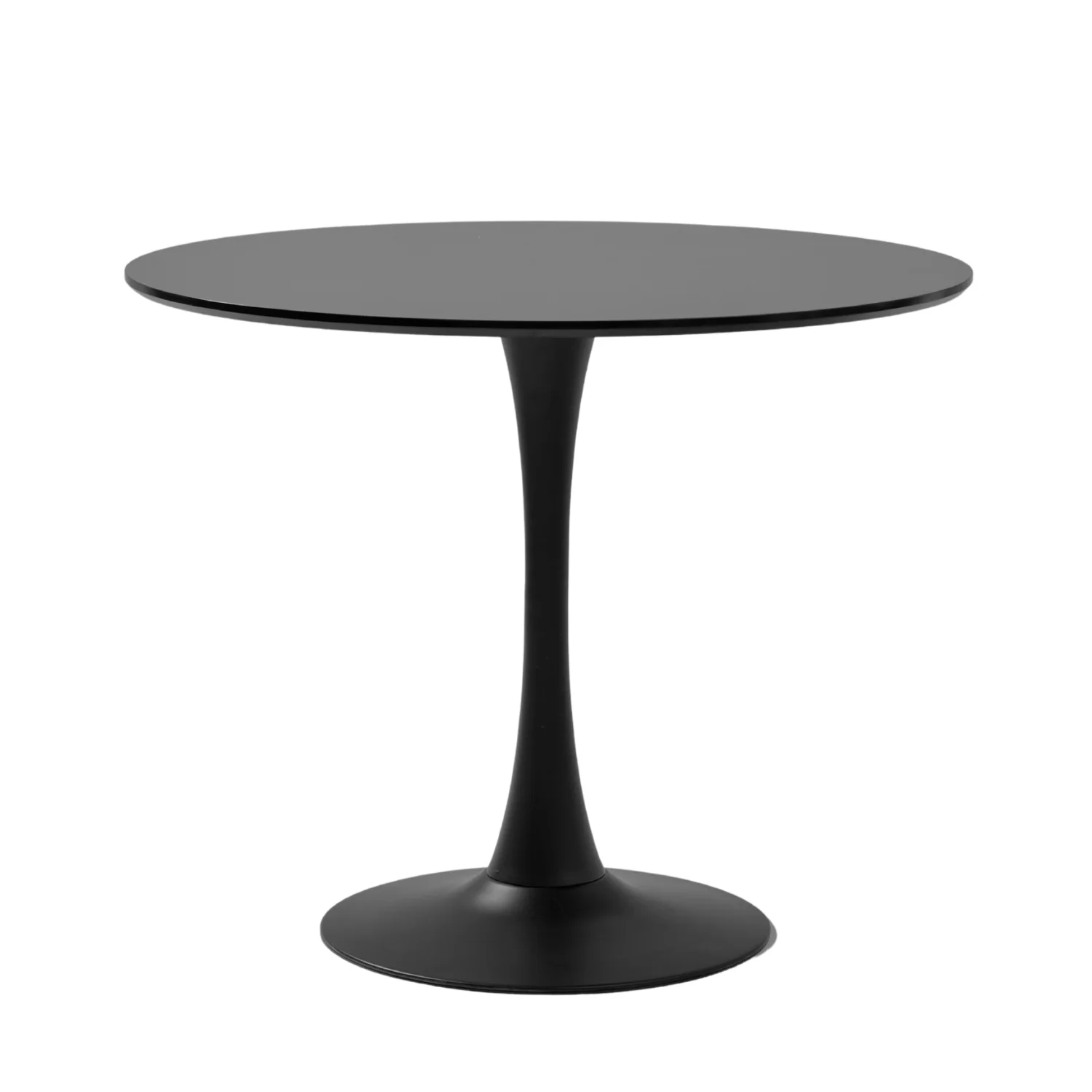 Tavolo da pranzo rotondo Diego nero con base a tromba Ø90 cm