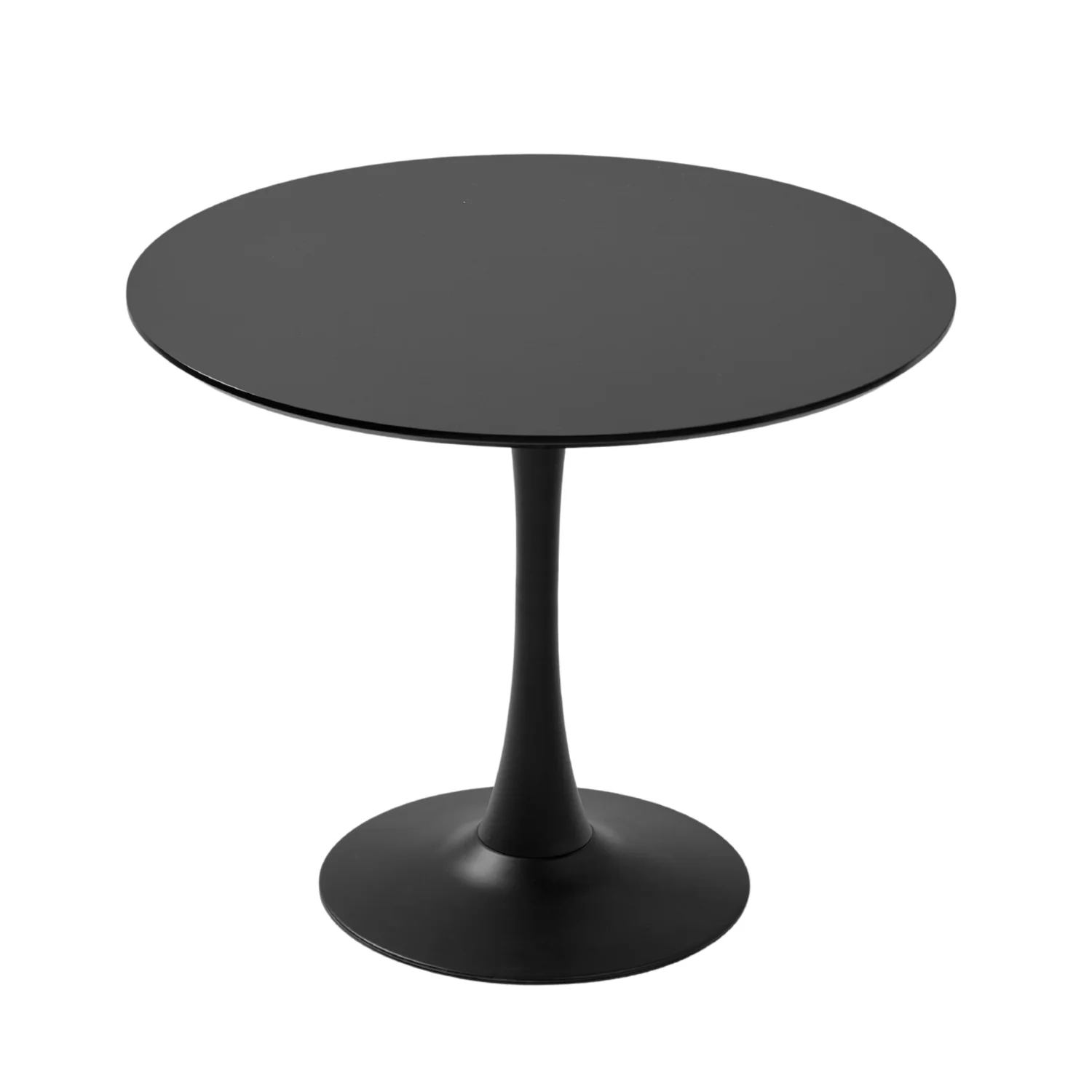 Tavolo da pranzo rotondo Diego nero con base a tromba Ø90 cm - Image 5