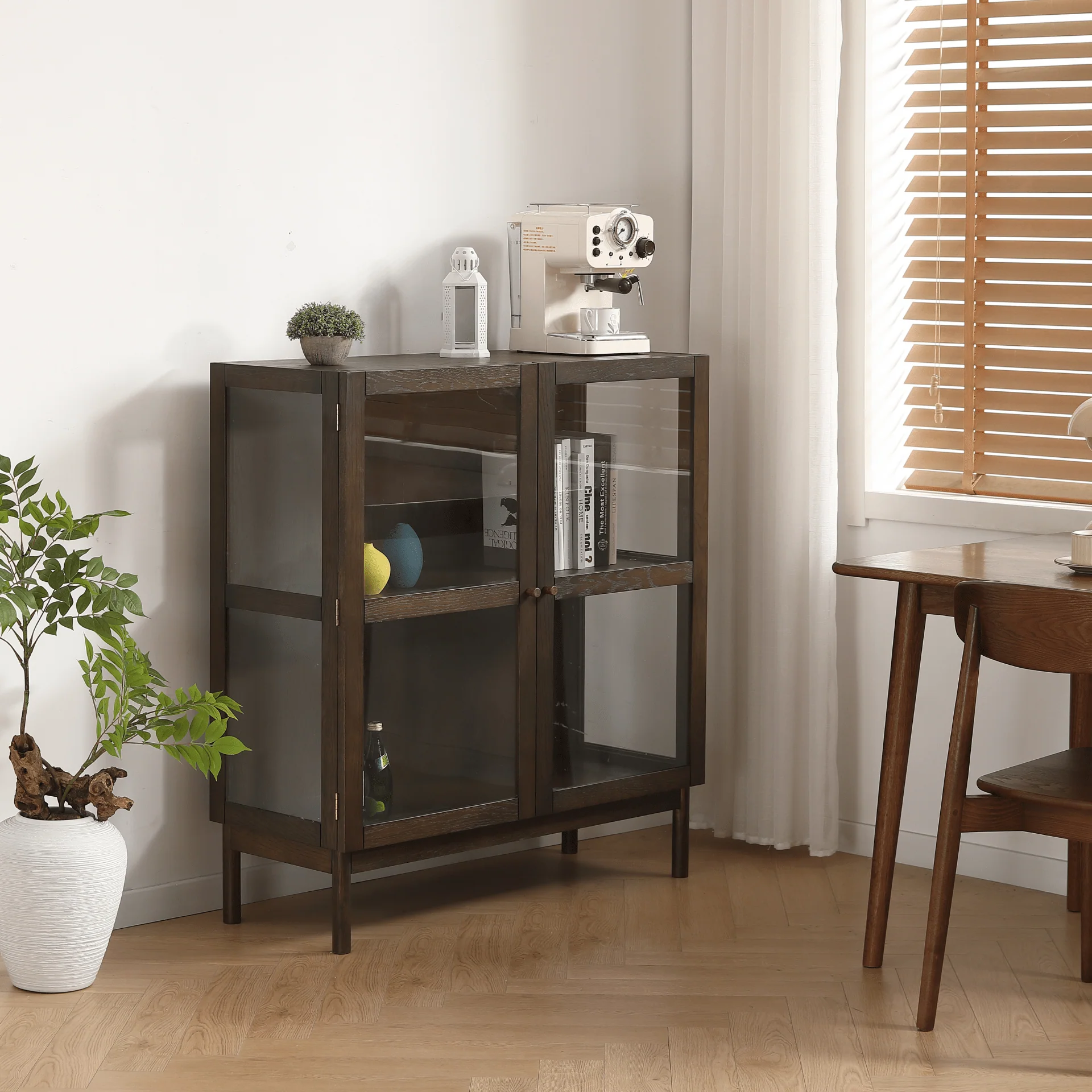 Vetrina Havana in rovere fumé a 2 ante - 110x40x100 cm - Image 3